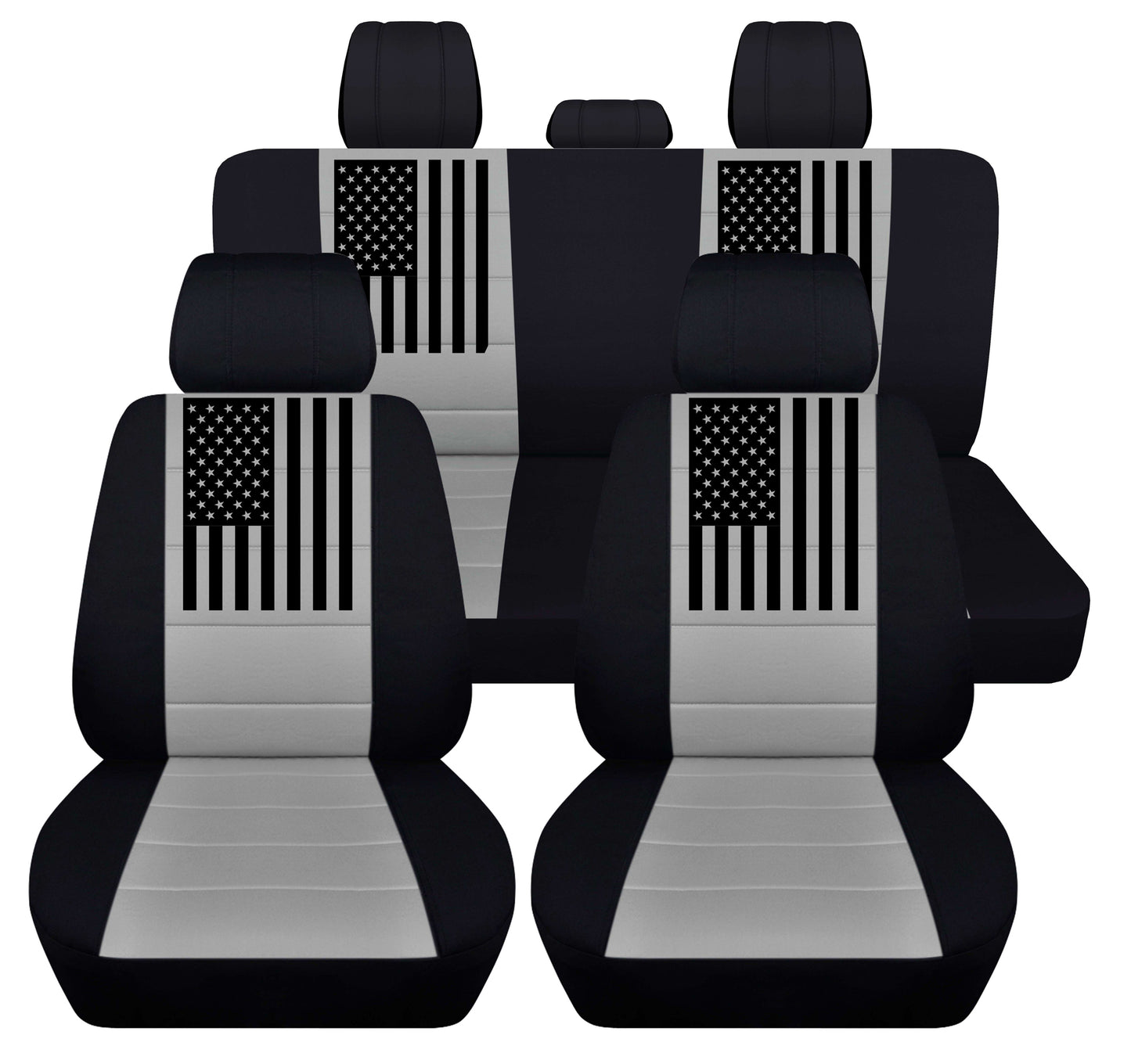 Dodge Ram Seat Covers - Complete Set - American Flag Design