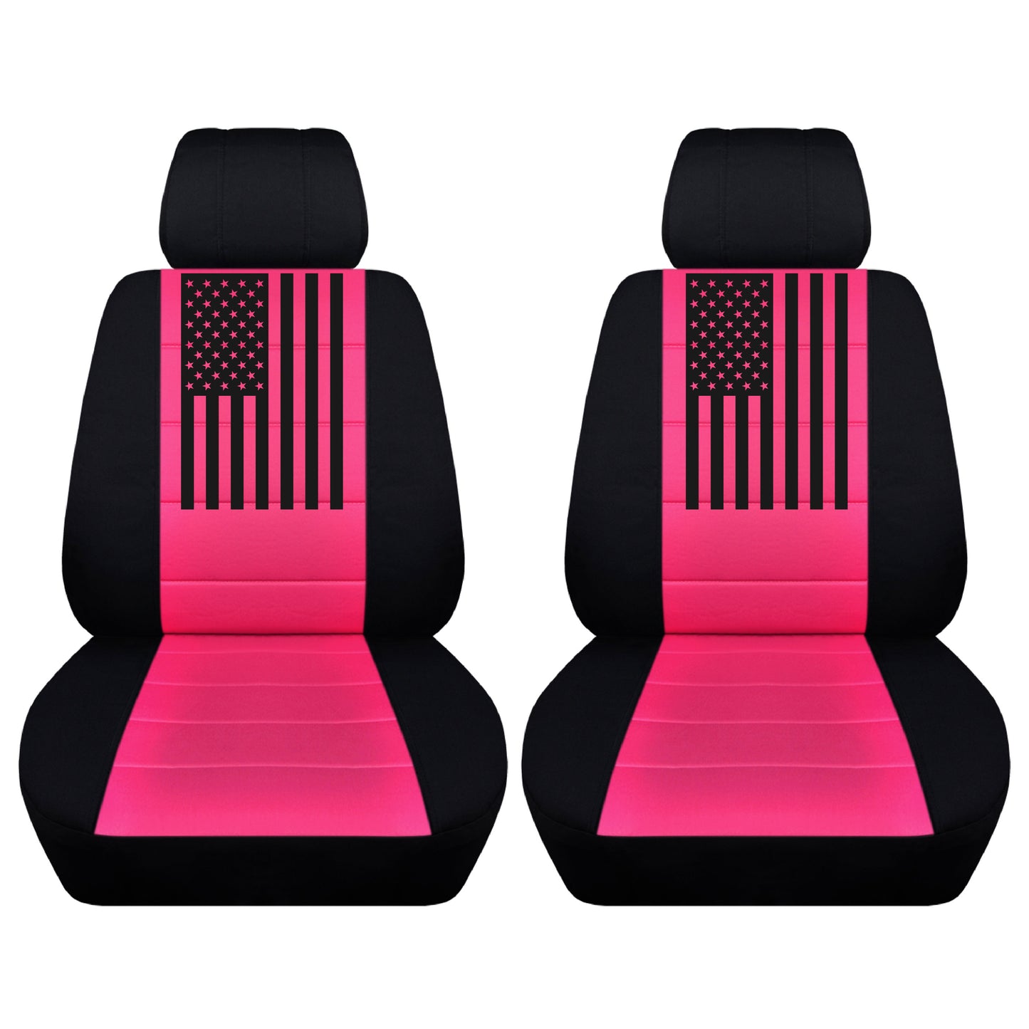 Seat Covers for Chevy Silverado - Front Bucket Chevy Seat Covers with American Flag Fits 2015 - 2018 Model