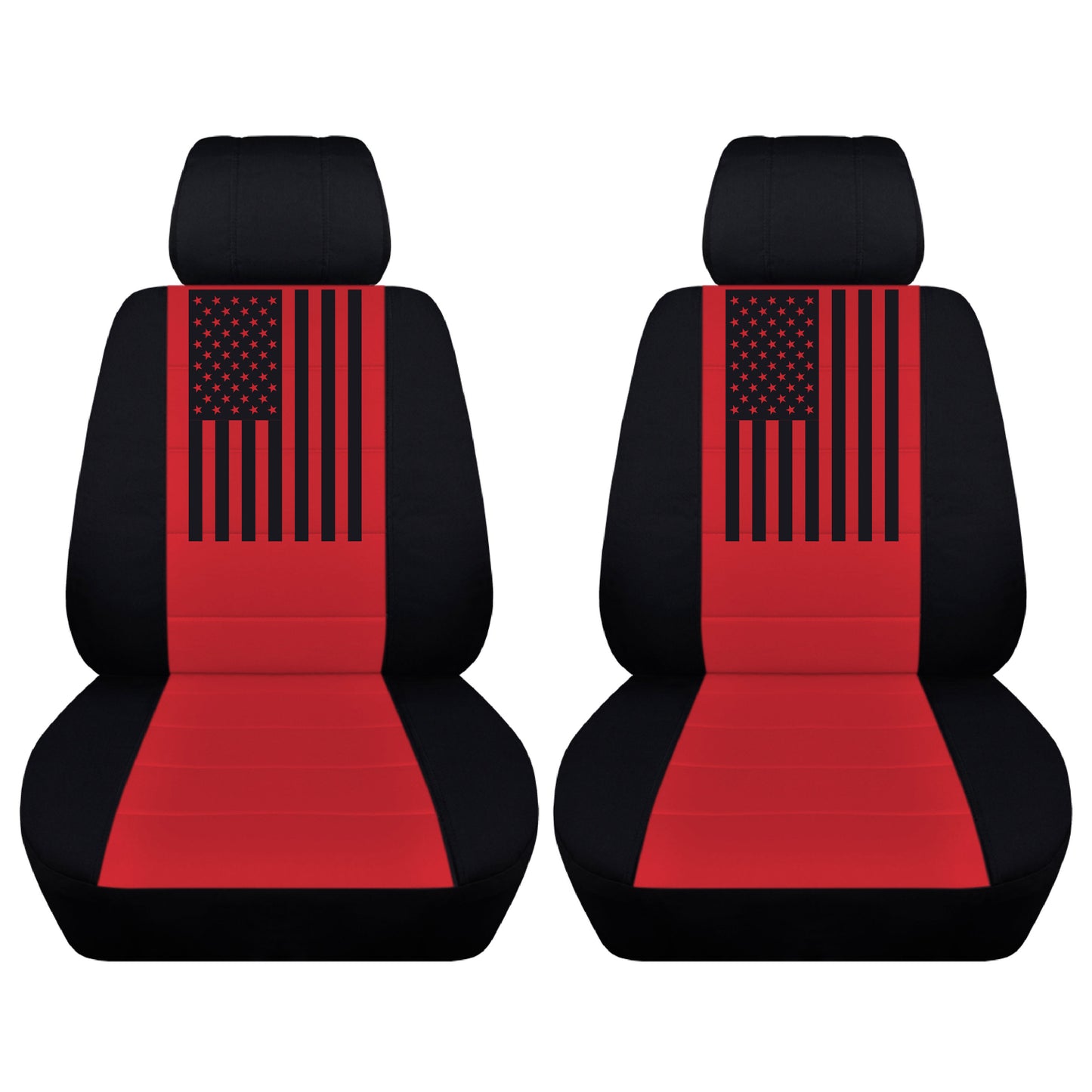 Seat Covers for Chevy Silverado - Front Bucket Chevy Seat Covers with American Flag Fits 2015 - 2018 Model