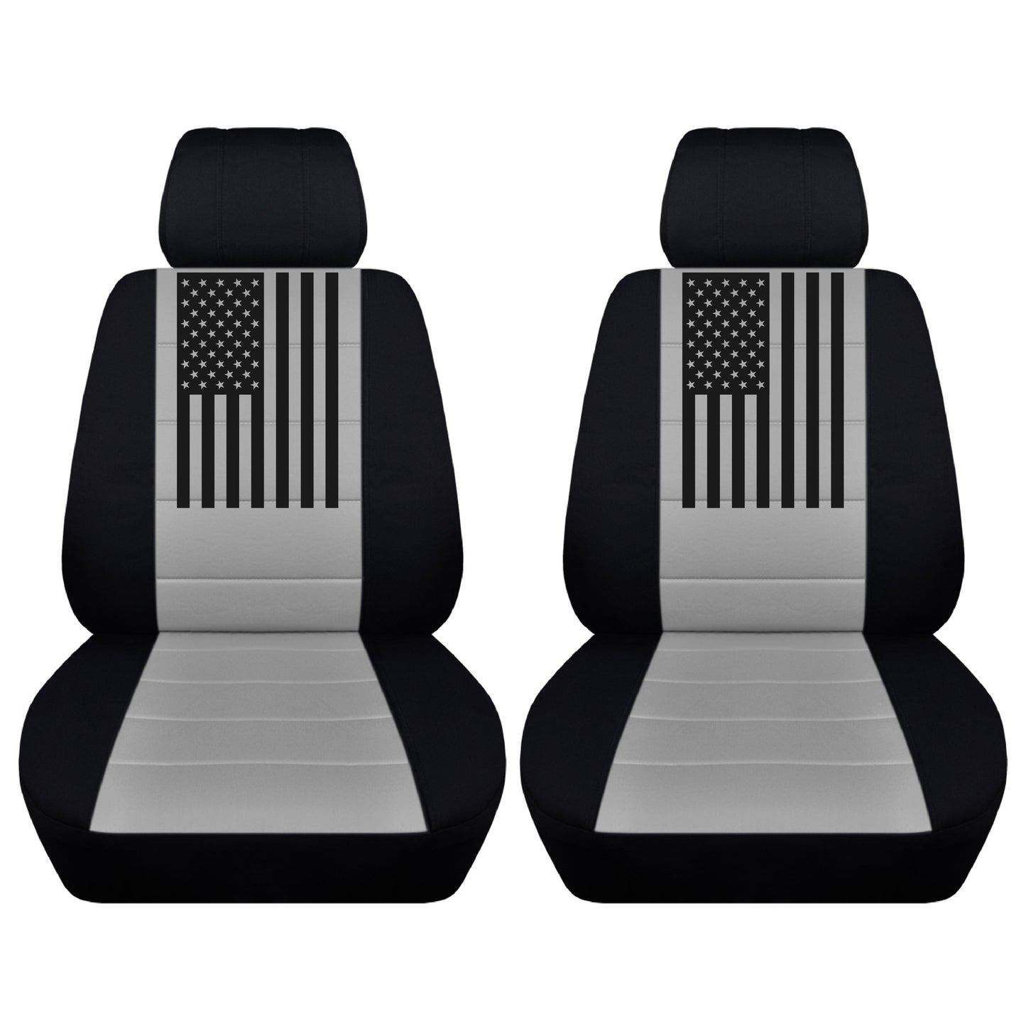 Seat Covers for Chevy Silverado - Front Bucket Chevy Seat Covers with American Flag Fits 2015 - 2018 Model