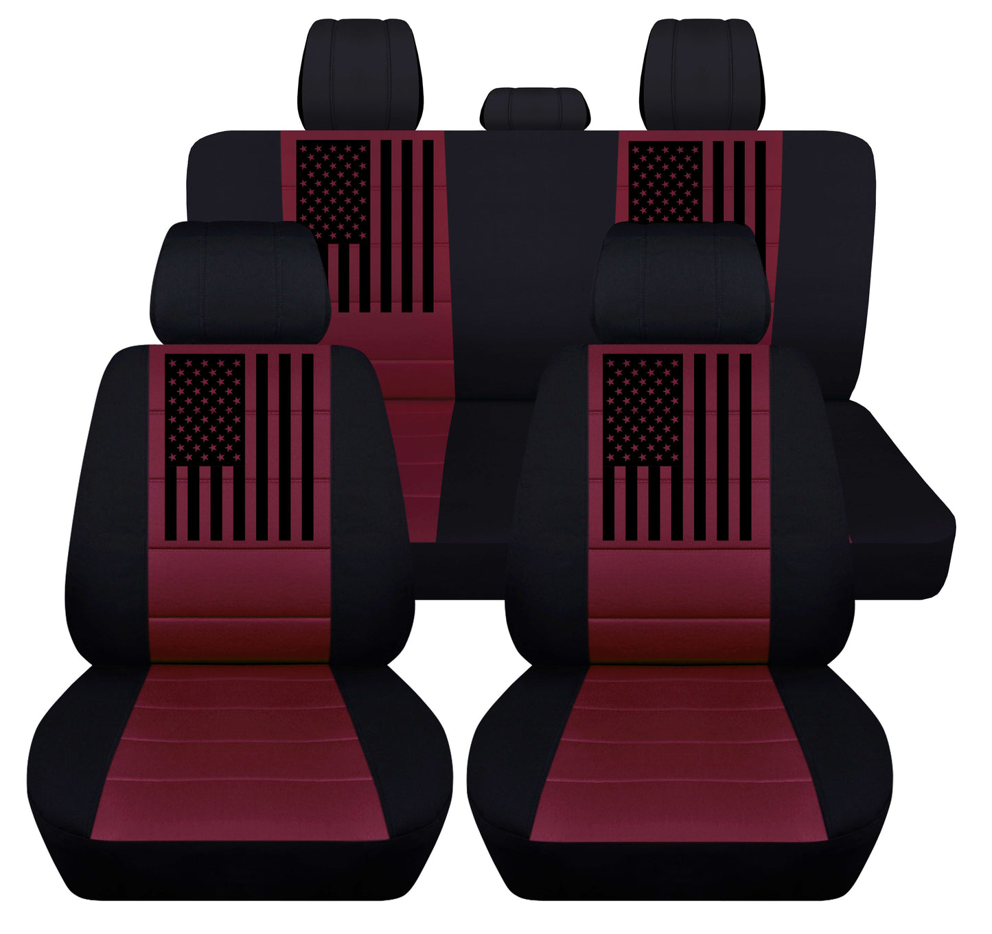 Dodge Ram Seat Covers - Complete Set - American Flag Design