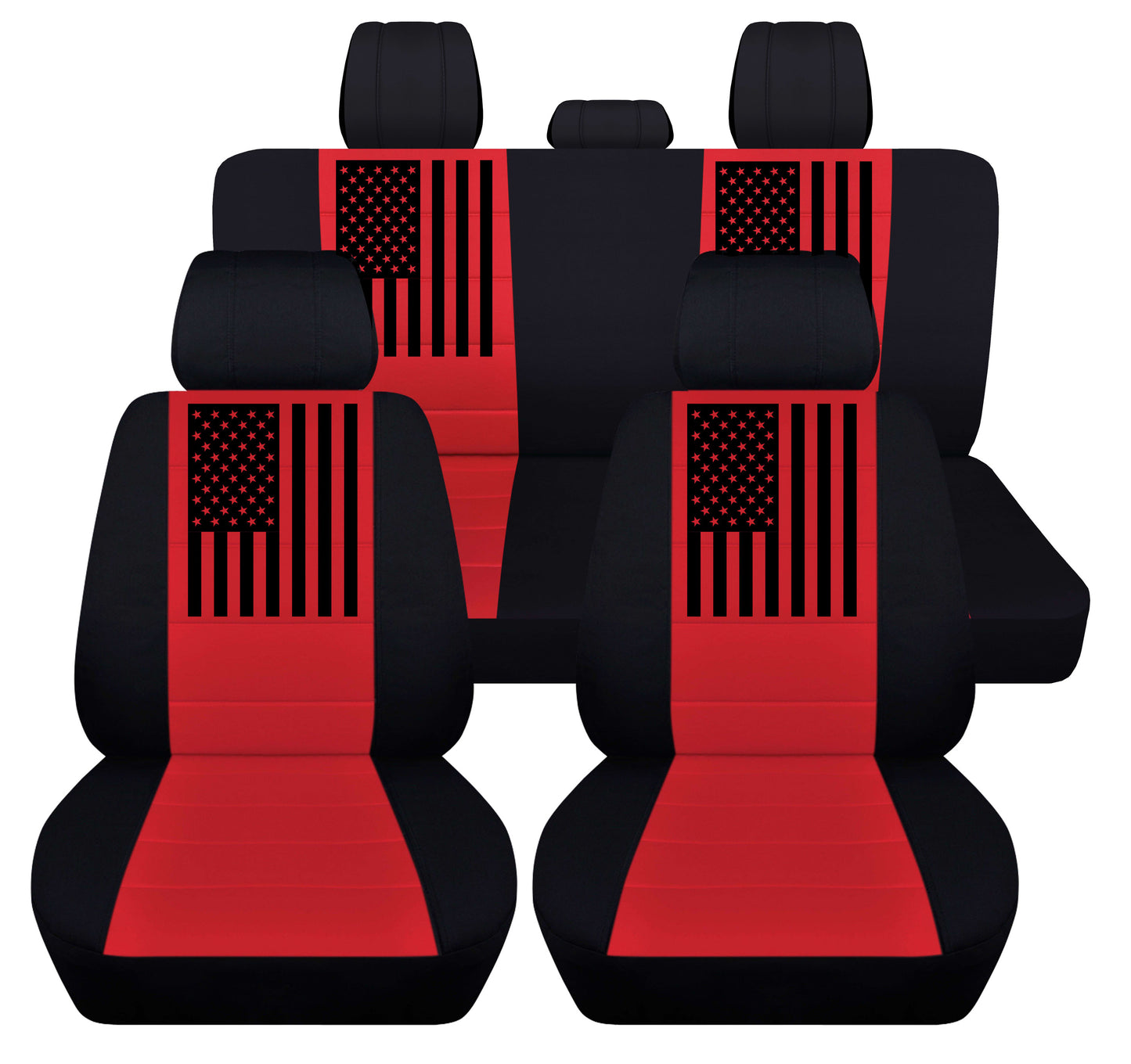 Dodge Ram Seat Covers - Complete Set - American Flag Design