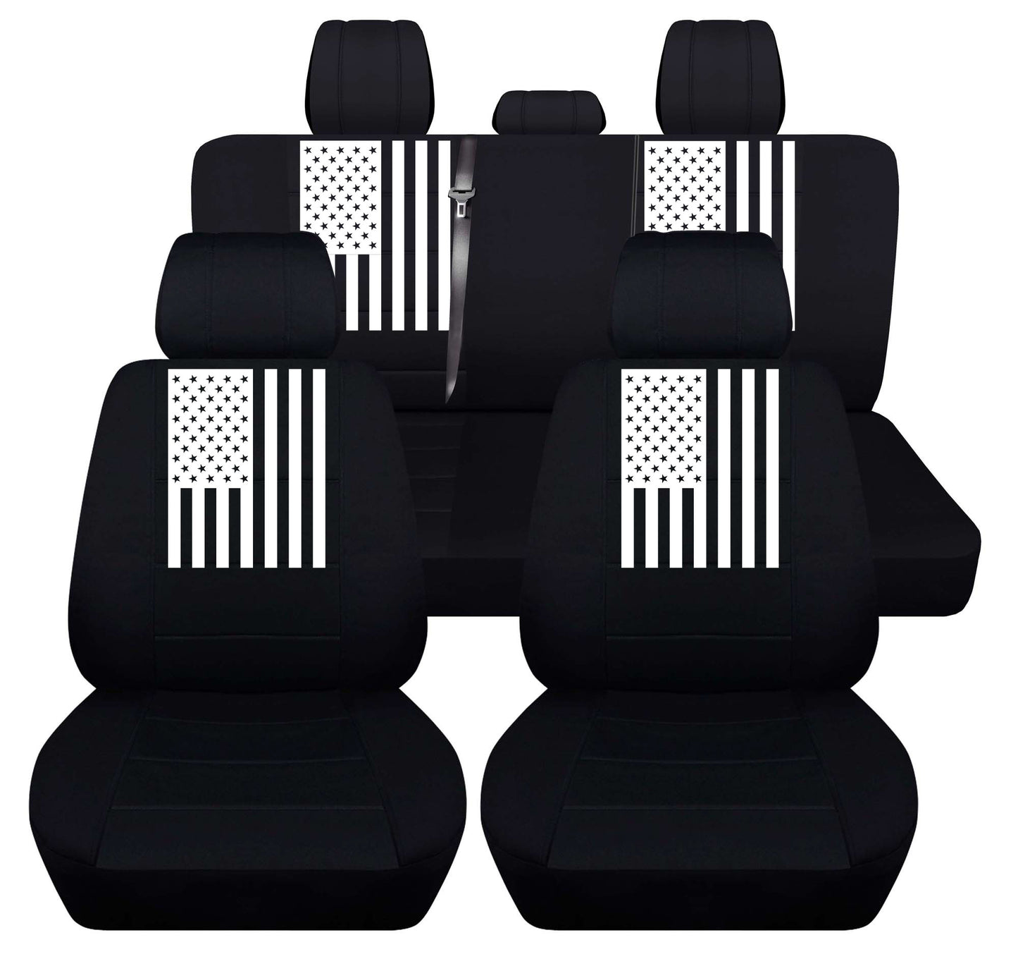 Dodge Ram Seat Covers - Complete Set - American Flag Design