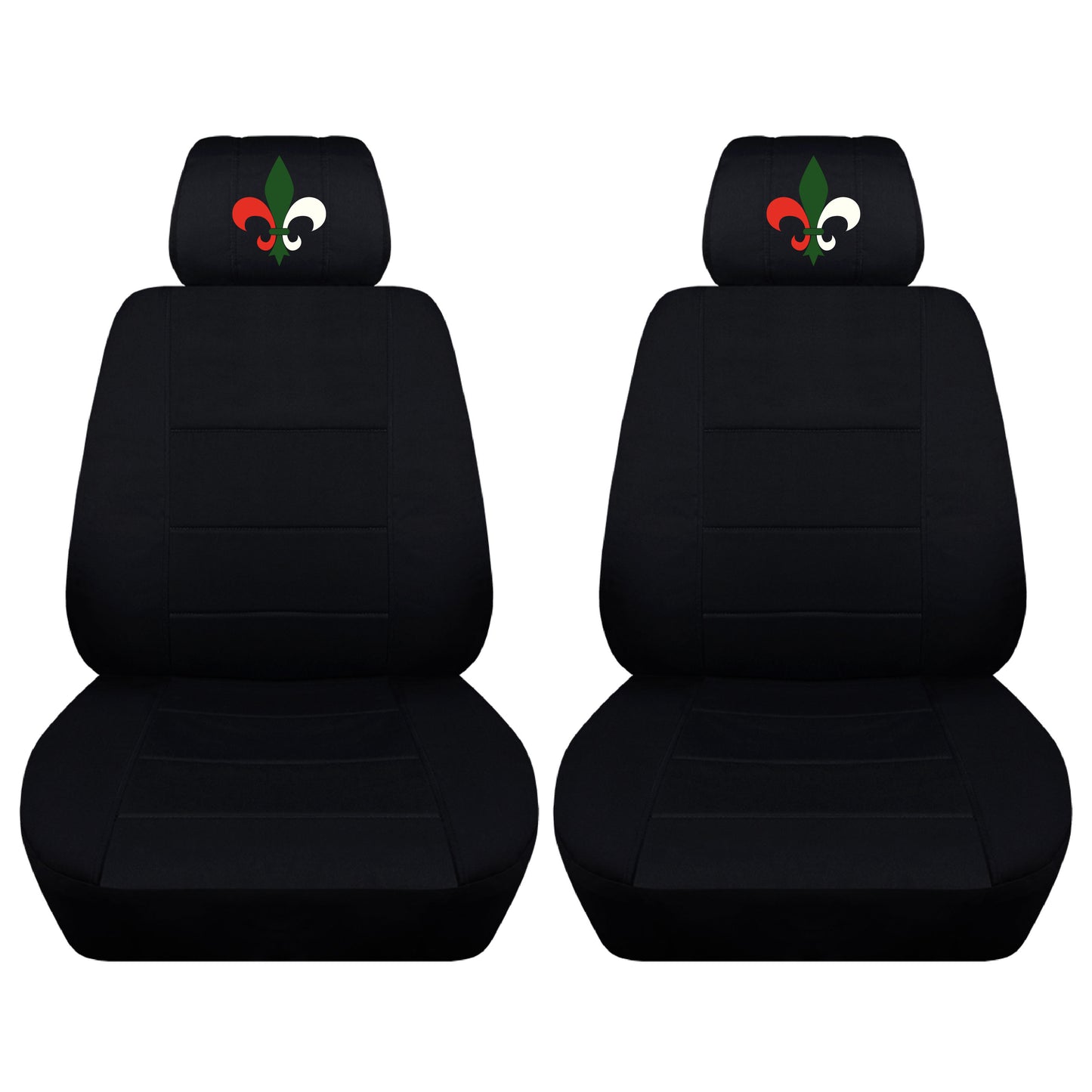 Two Front Two Tone Seat Covers with a Fleur Embroidered on Headrest Covers Fits Honda CR-V Side Airbag Friendly