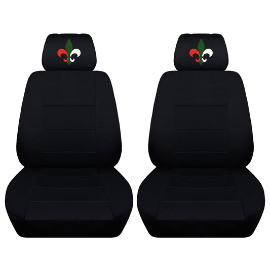 Two Front Two Tone Seat Covers with a Fleur Embroidered on Headrest Covers Fits Honda CR-V Side Airbag Friendly