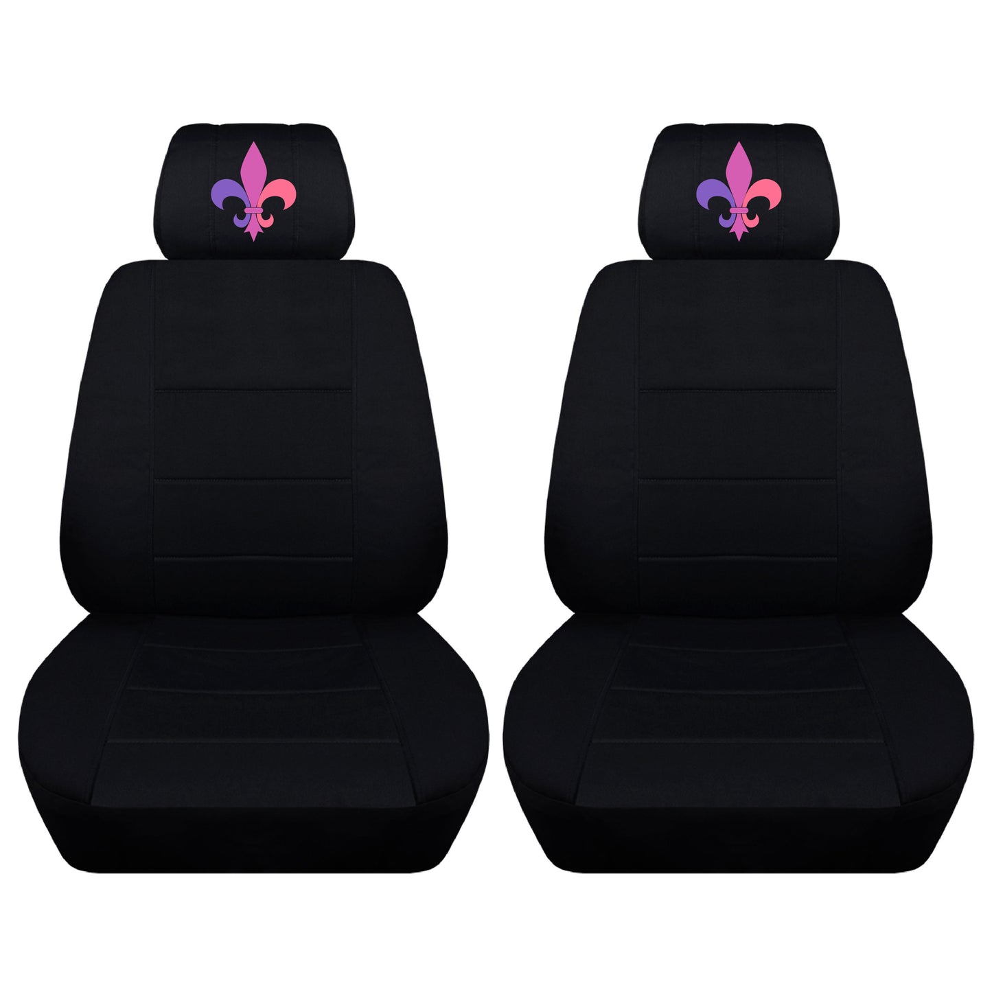 Two Front Two Tone Seat Covers with a Fleur Embroidered on Headrest Covers Fits Honda CR-V Side Airbag Friendly