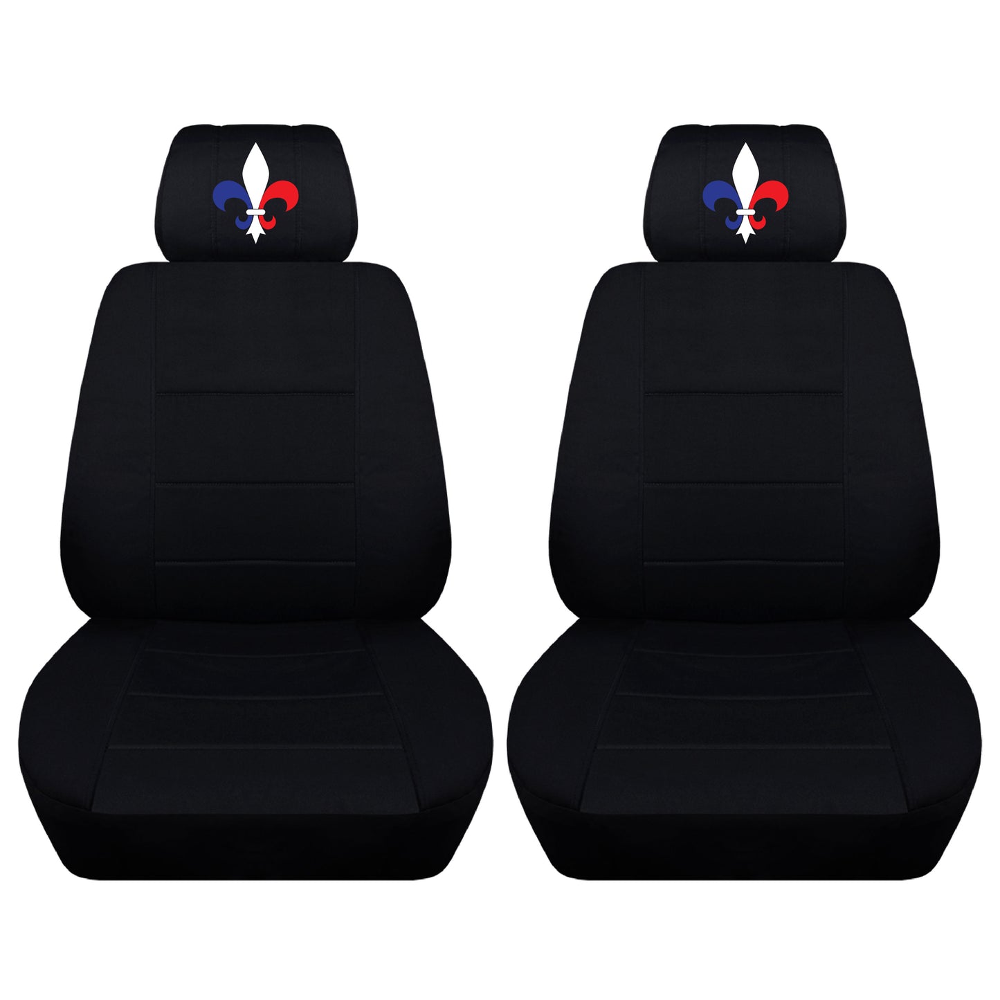 Two Front Two Tone Seat Covers with a Fleur Embroidered on Headrest Covers Fits Honda CR-V Side Airbag Friendly