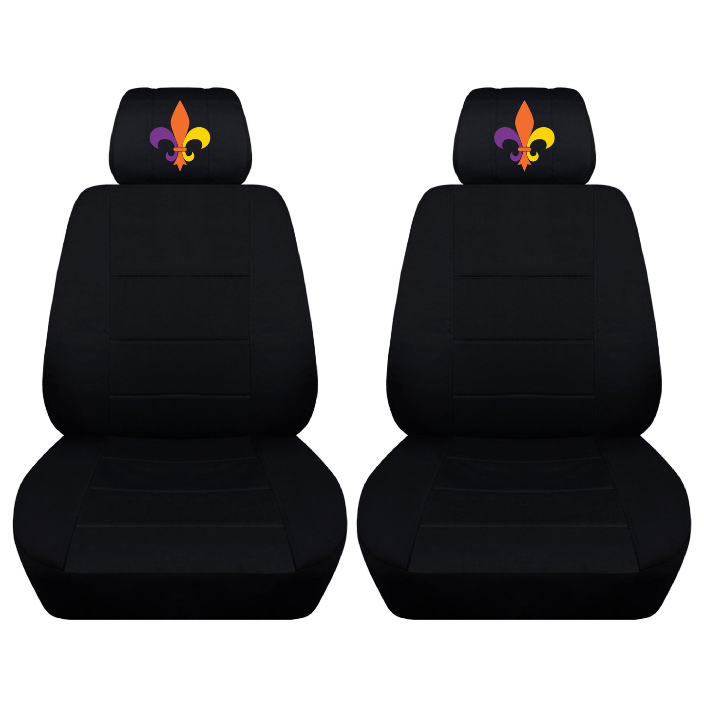 Two Front Two Tone Seat Covers with a Fleur Embroidered on Headrest Covers Fits Honda CR-V Side Airbag Friendly