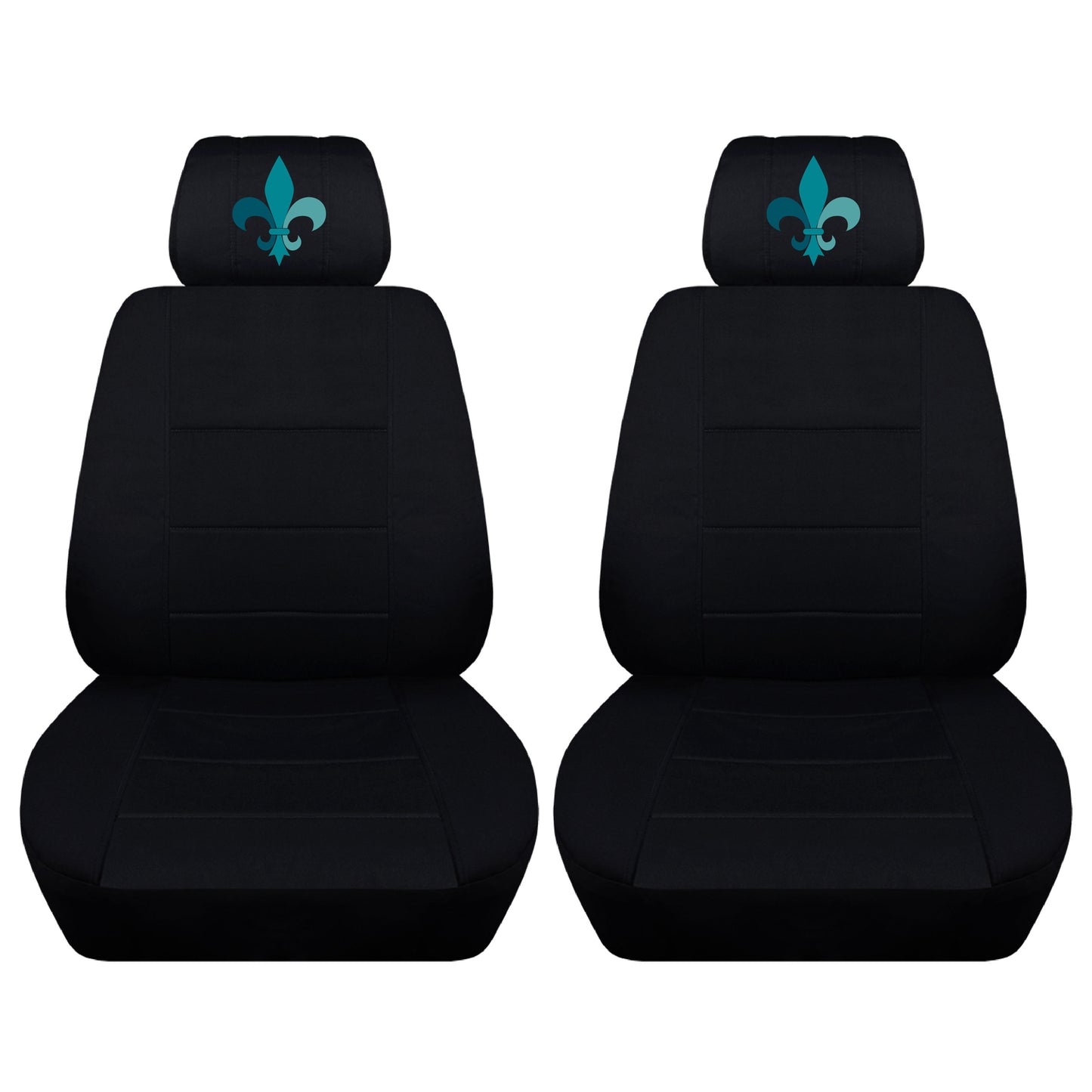 Two Front Two Tone Seat Covers with a Fleur Embroidered on Headrest Covers Fits Honda CR-V Side Airbag Friendly