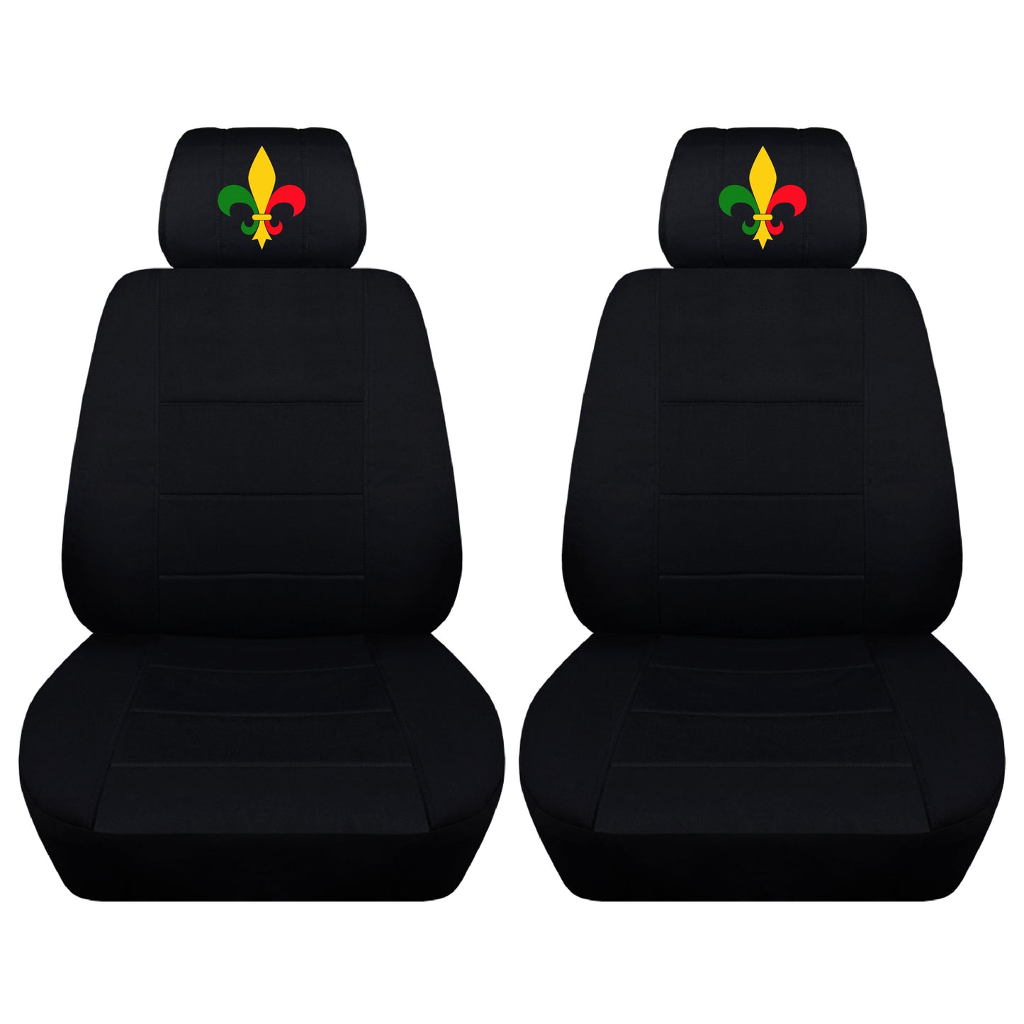 Two Front Two Tone Seat Covers with a Fleur Embroidered on Headrest Covers Fits Honda CR-V Side Airbag Friendly