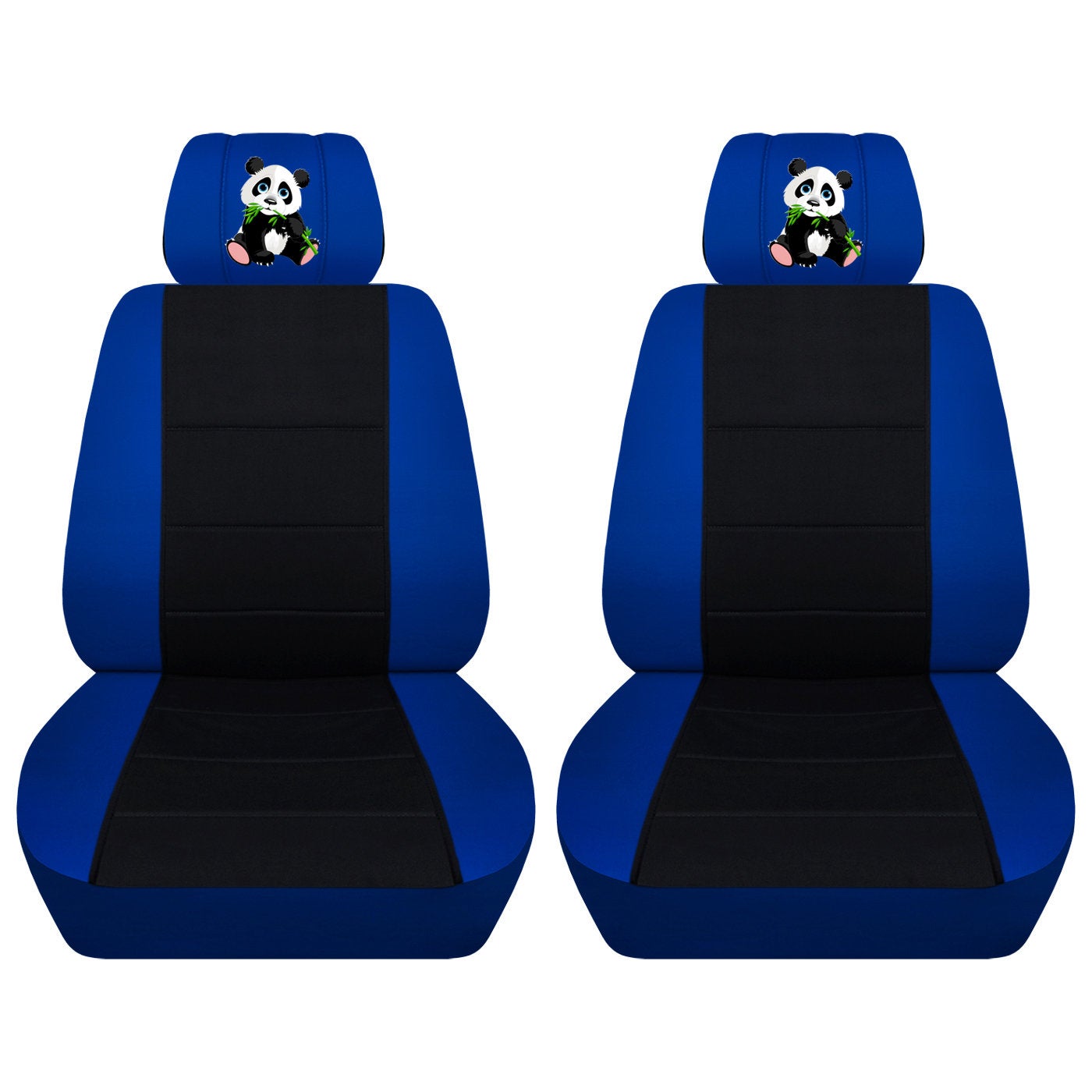 Jeep Wrangler JK Seat Covers - Front Bucket Seat Covers for 2011 to 2018 Jeep Wrangler JK - Airbag Friendly Embroidered Panda Car Seat Covers