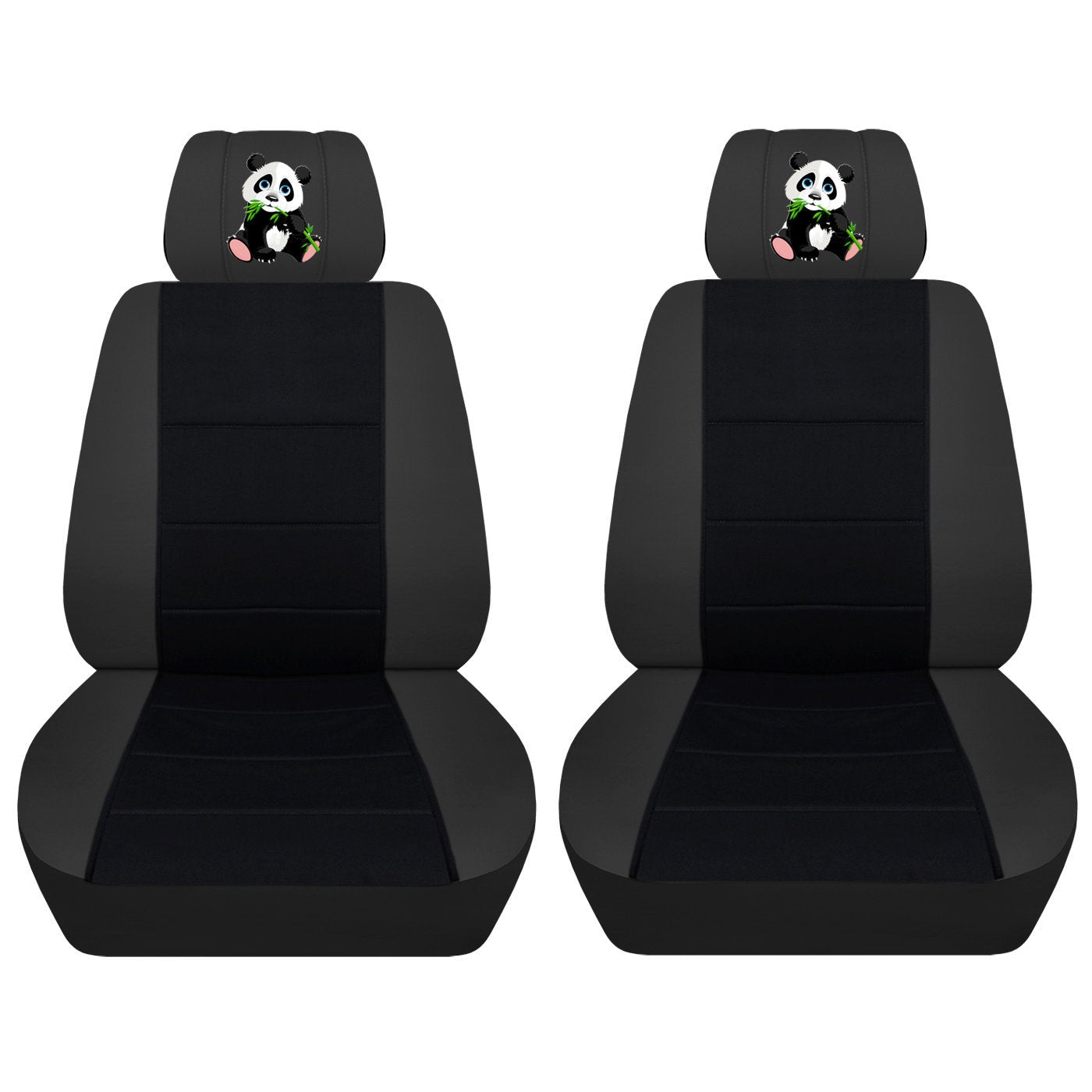 Jeep Wrangler JL Seat Covers - Front and Rear Seat Covers for 2019 to 2021 Jeep Wrangler JL - Airbag Friendly Embroidered Panda Car Seat Covers