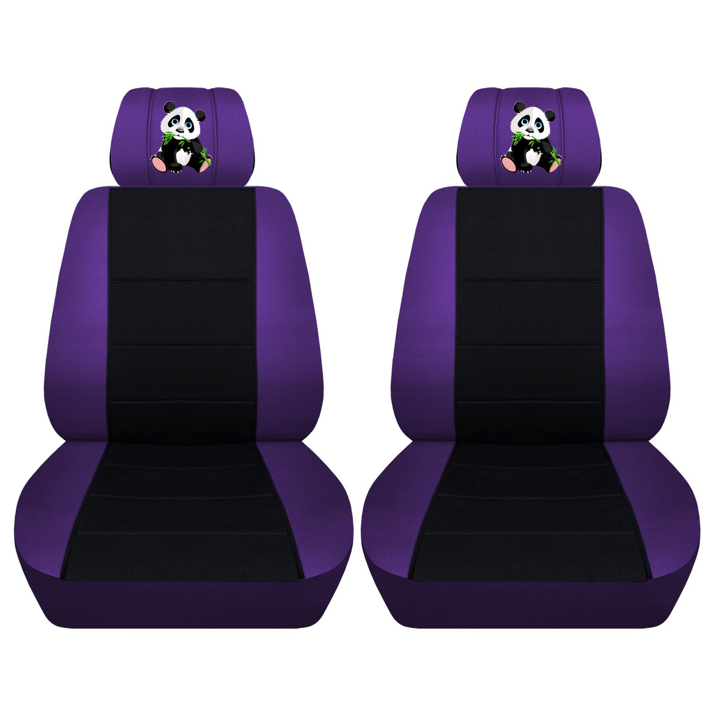 Jeep Wrangler JL Seat Covers - Front and Rear Seat Covers for 2019 to 2021 Jeep Wrangler JL - Airbag Friendly Embroidered Panda Car Seat Covers