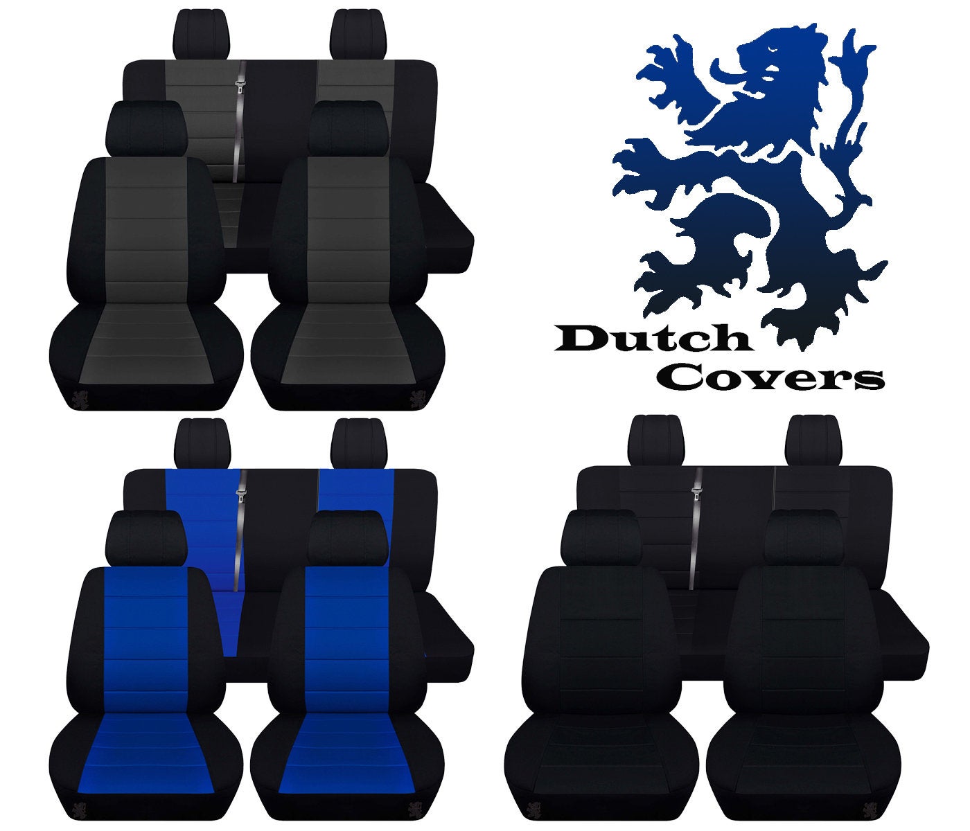 Jeep Wrangler JK Seat Covers - Front and Rear Seat Covers for 2011 to 2018 Jeep Wrangler JK - Airbag Friendly Patriotic Two Tone Car Seat Covers