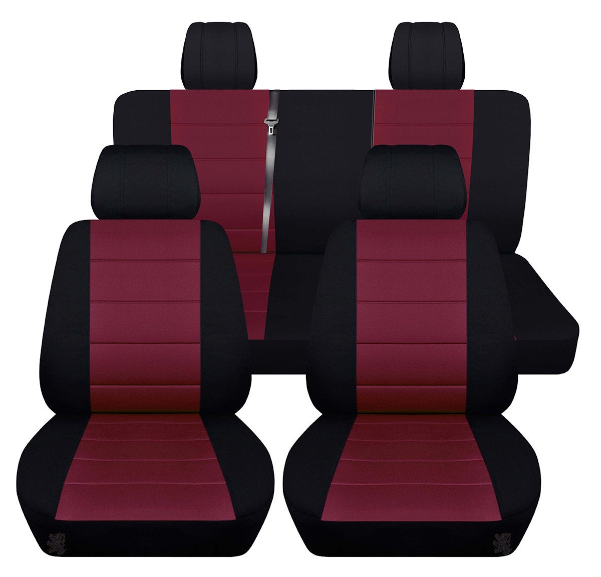 Jeep Wrangler JK Seat Covers - Front and Rear Seat Covers for 2011 to 2018 Jeep Wrangler JK - Airbag Friendly Patriotic Two Tone Car Seat Covers