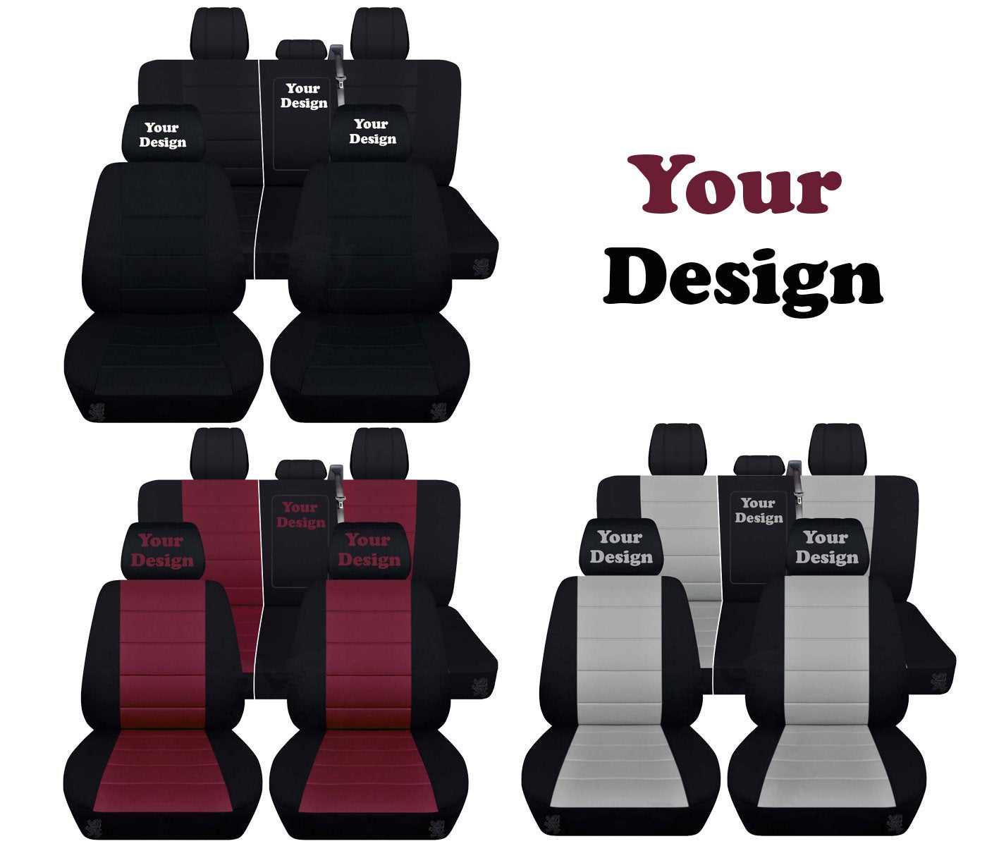 Truck Seat Covers for Ford F150 2015–2018 Embroidered Design (Your Choice) Car Seat Covers - Airbag Friendly