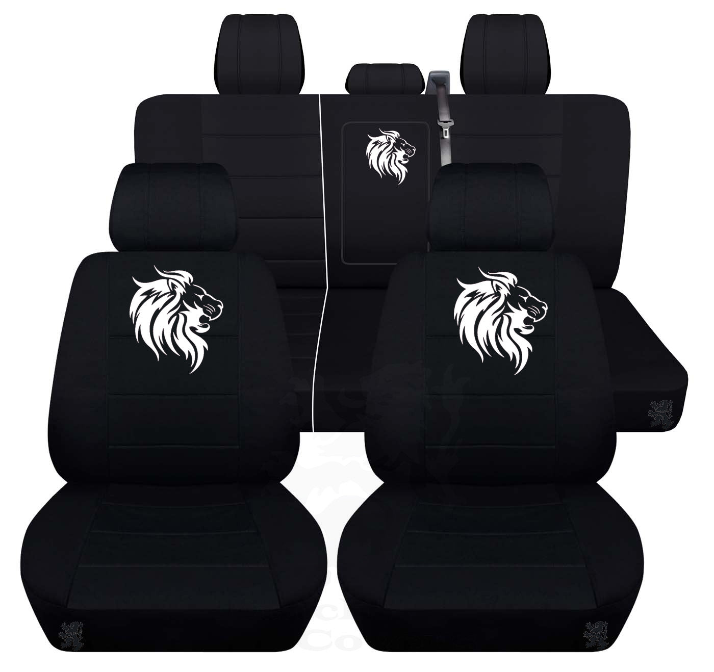 Truck Seat Covers for Ford F150 2015–2018 Embroidered Lion Car Seat Covers - Airbag Friendly Front and Rear Seat Covers