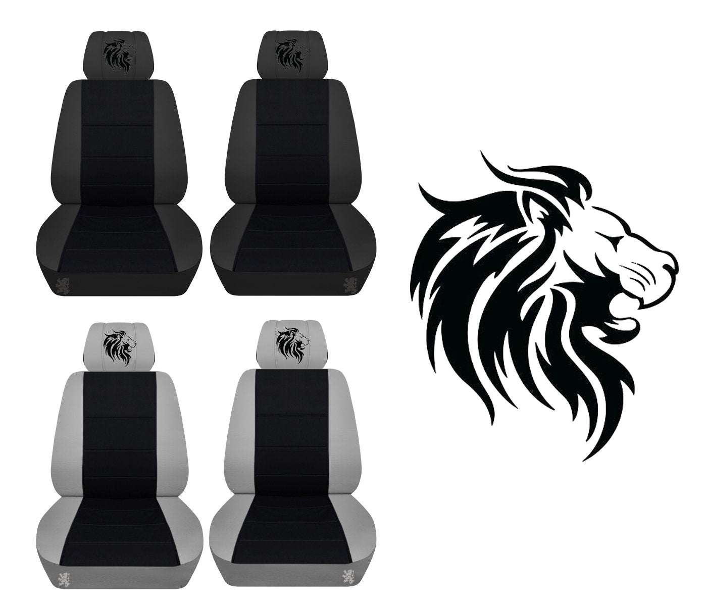 Truck Seat Covers for Ford F150 - Dutch Designed Front Bucket Seat Covers for 2015 to 2018 Ford F150 - Airbag Friendly Embroidered Lion Truck Seat Covers