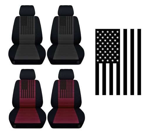 Truck Seat Covers for Ford F150 2015–2018 Dutch Designed Comfortable Patriotic Truck Seat Covers with American Flag