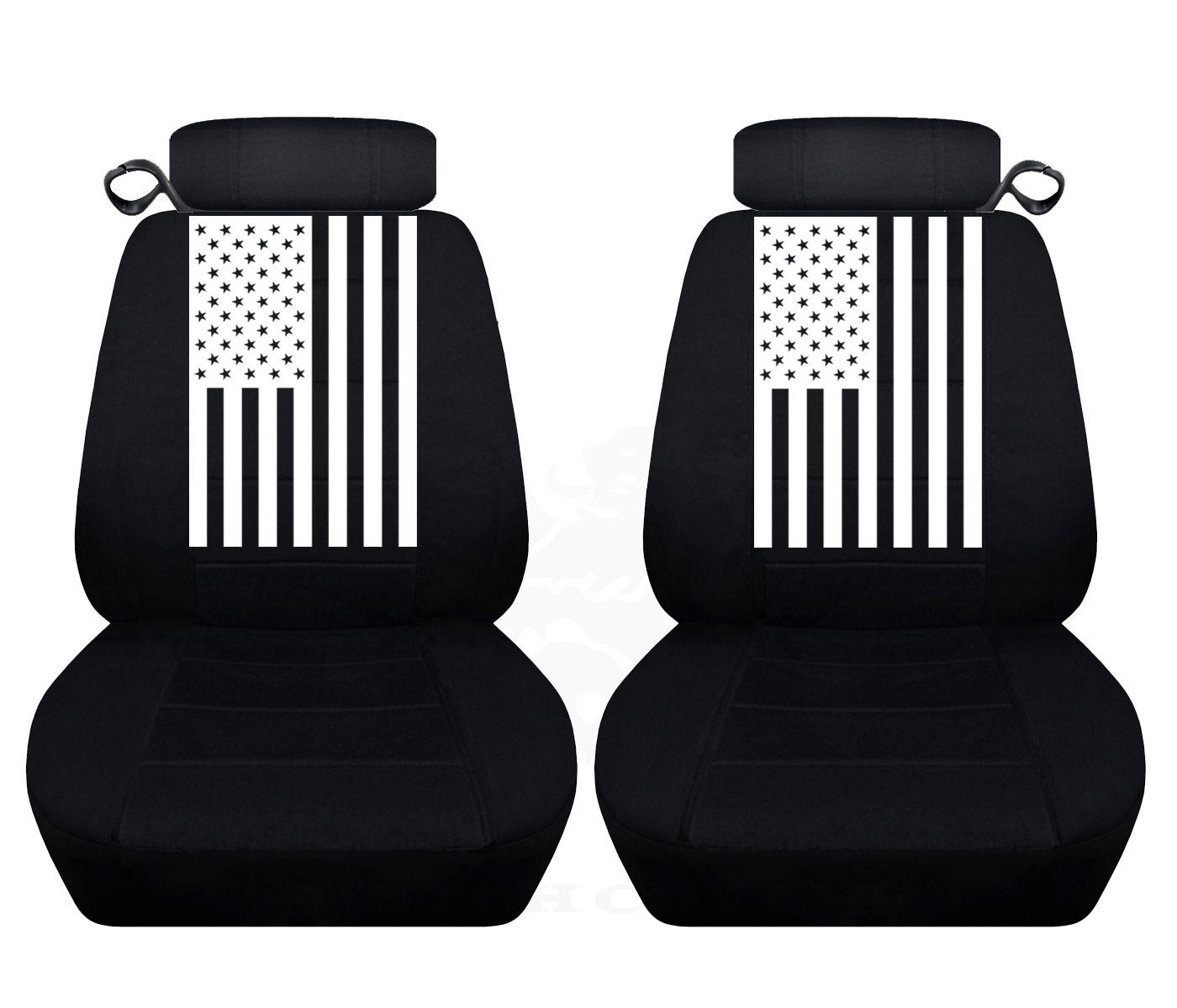 Ford Mustang Seat Covers - American Flag on Backrest - Front Set