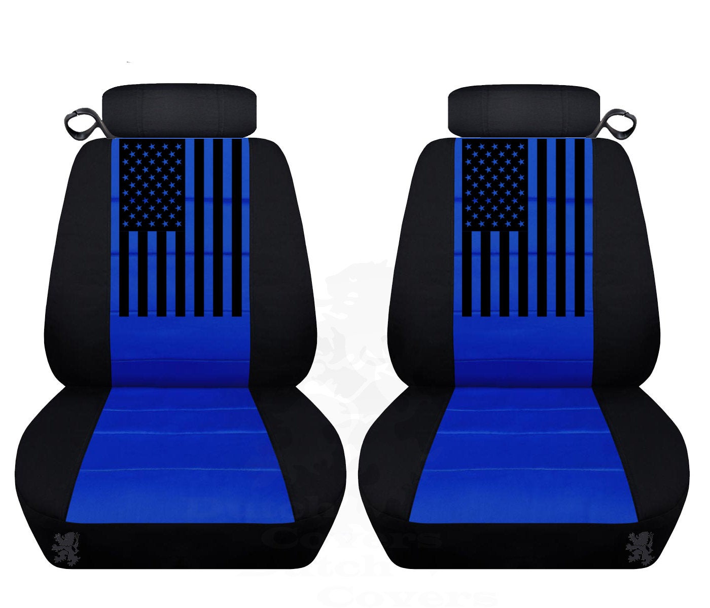 Ford Mustang Seat Covers - American Flag on Backrest - Front Set