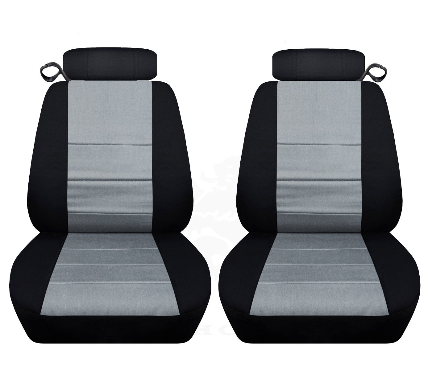 Front Seat Covers Two Tone Colors Fits a 1994 to 2004 Ford Mustang Separate Headrest Covers with Adjustment for Seat Belt Holder