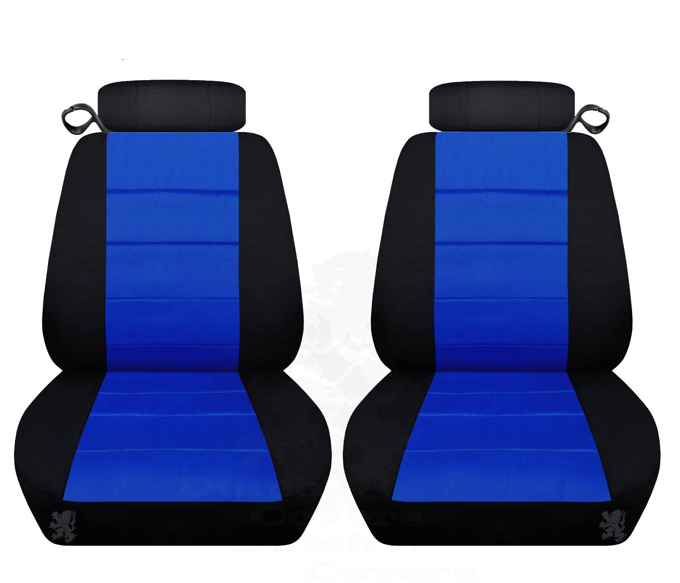 Front Seat Covers Two Tone Colors Fits a 1994 to 2004 Ford Mustang Separate Headrest Covers with Adjustment for Seat Belt Holder