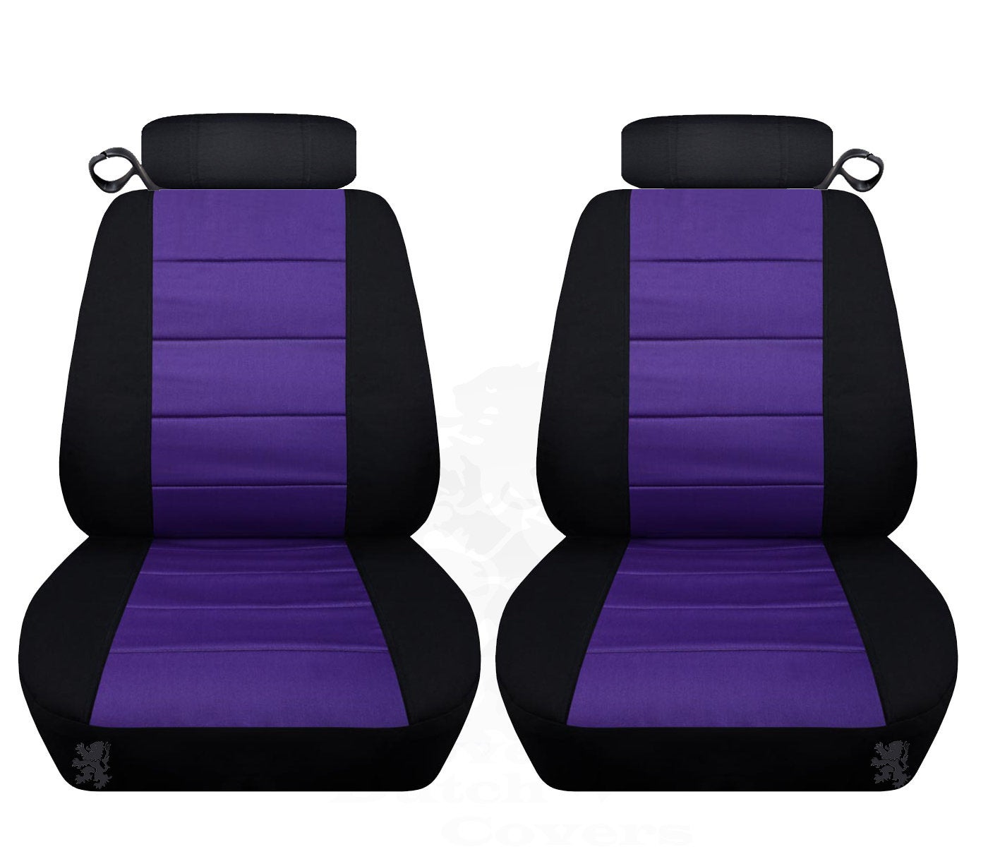 Front Seat Covers Two Tone Colors Fits a 1994 to 2004 Ford Mustang Separate Headrest Covers with Adjustment for Seat Belt Holder