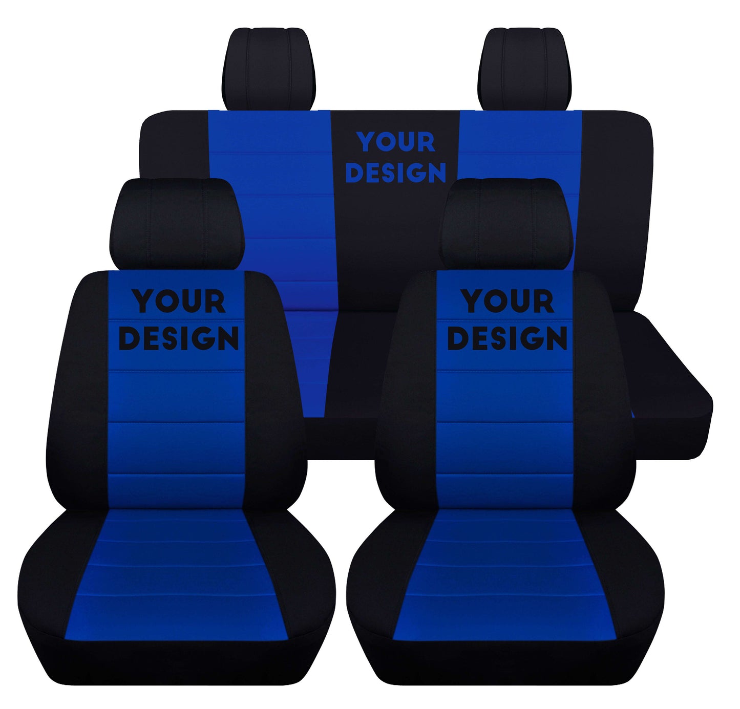 Jeep Wrangler JK Seat Covers - Front and Rear Seat Covers for 2011 to 2018 Jeep Wrangler JK - Airbag Friendly Embroidered Car Seat Covers - Design of Your Choice