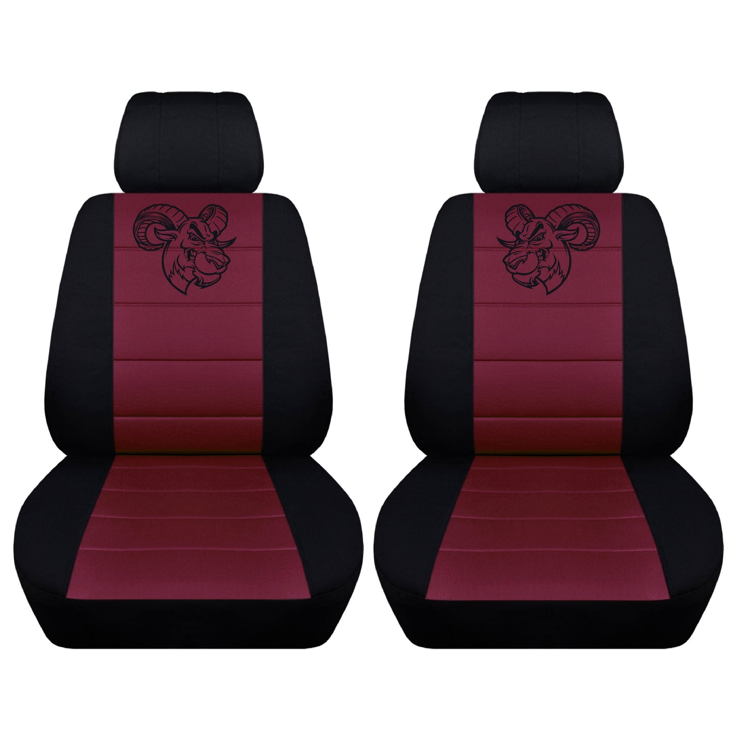 Dodge Ram Seat Covers -  Grinning Ram Car - Front Set