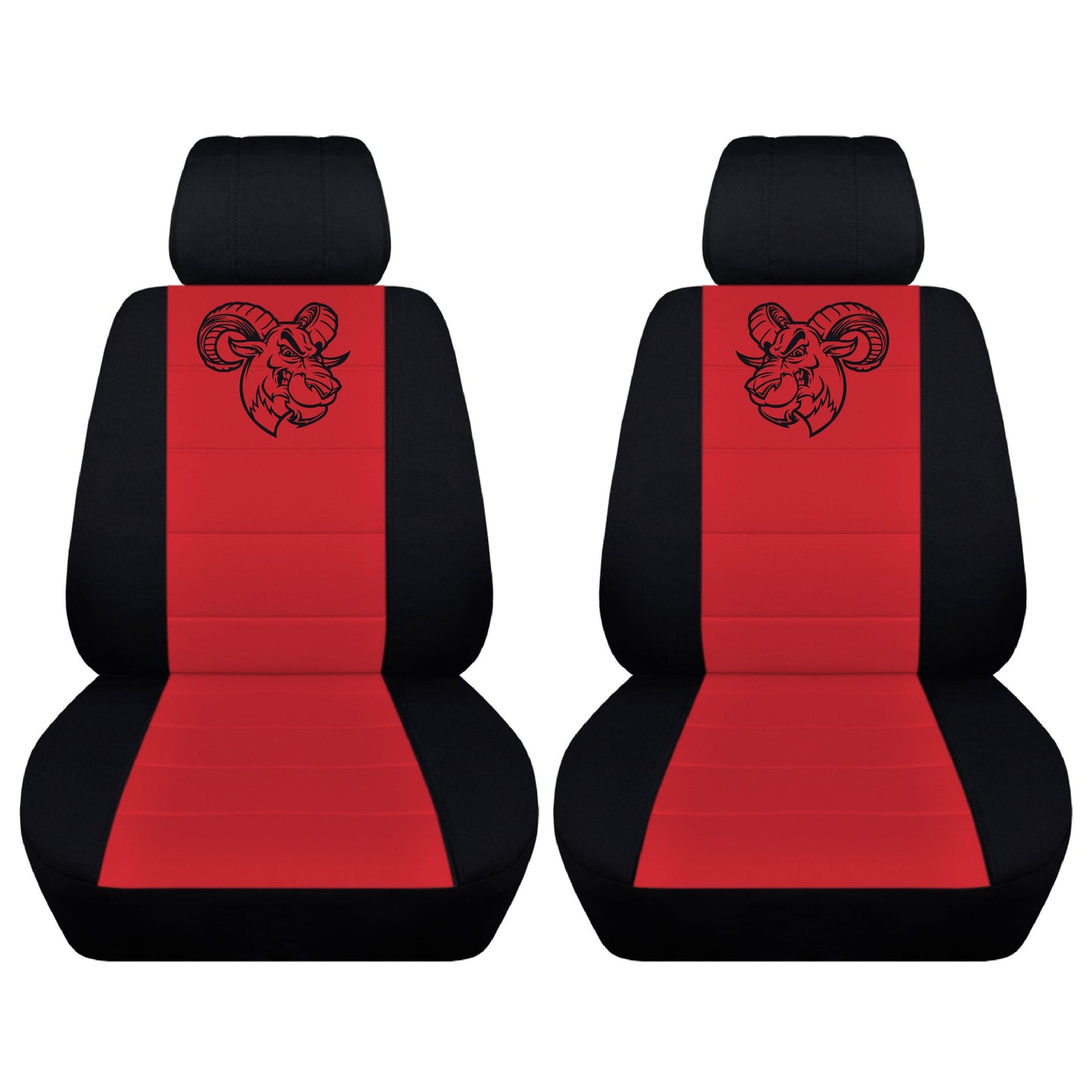 Dodge Ram Seat Covers -  Grinning Ram Car - Front Set