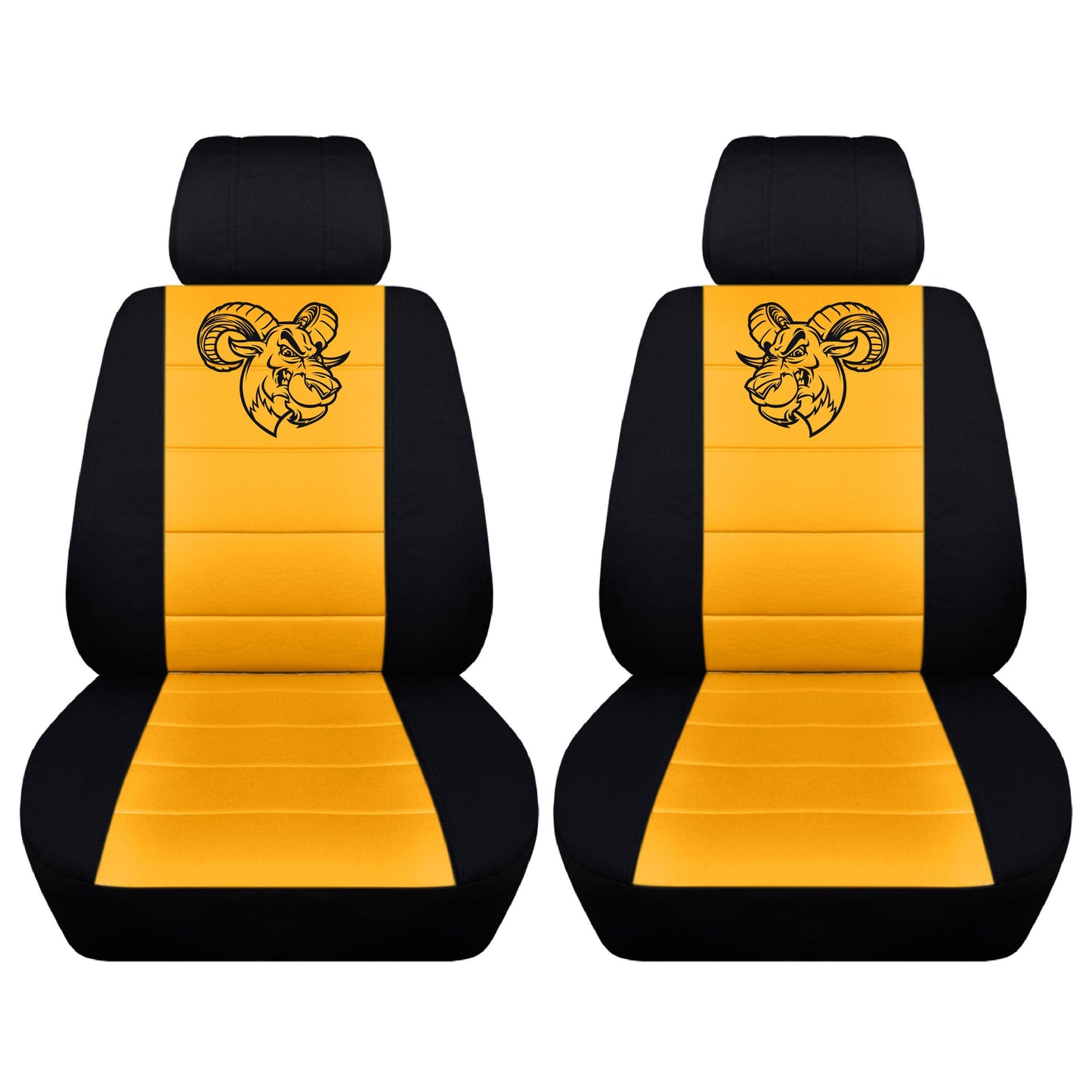 Dodge Ram Seat Covers -  Grinning Ram Car - Front Set