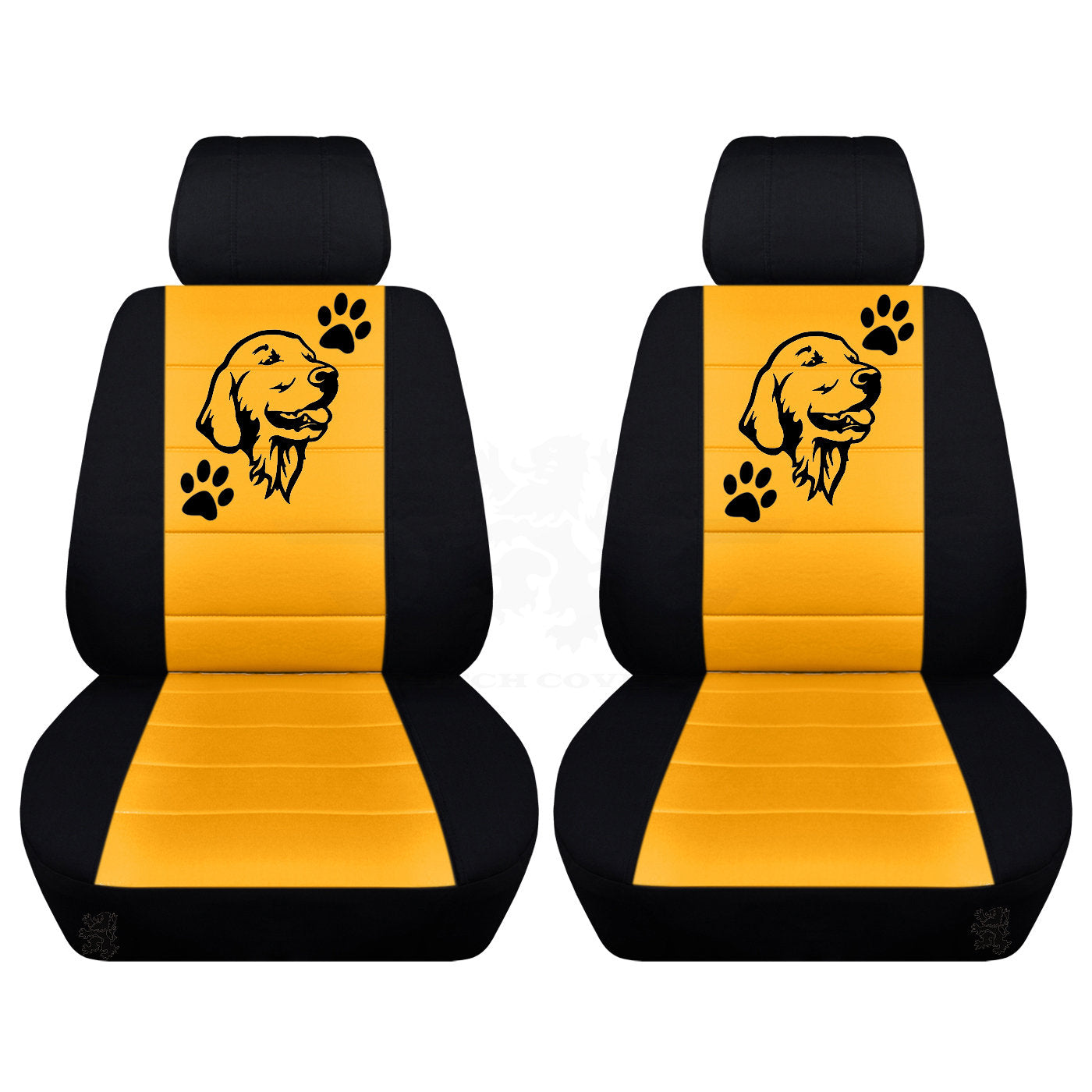 Seat Covers for Chevy Silverado - Front Bucket Chevy Seat Covers with Labrador and Paws Fits 2015 - 2018 Model