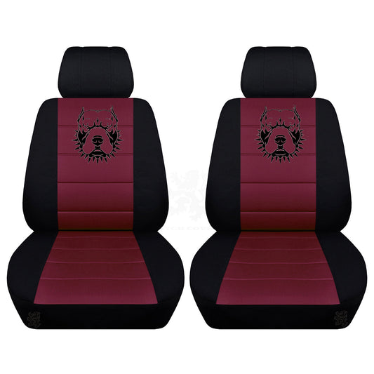 Seat Covers for Chevy Silverado - Front Bucket Chevy Seat Covers with a Pitbull Fits 2015 - 2018 Model