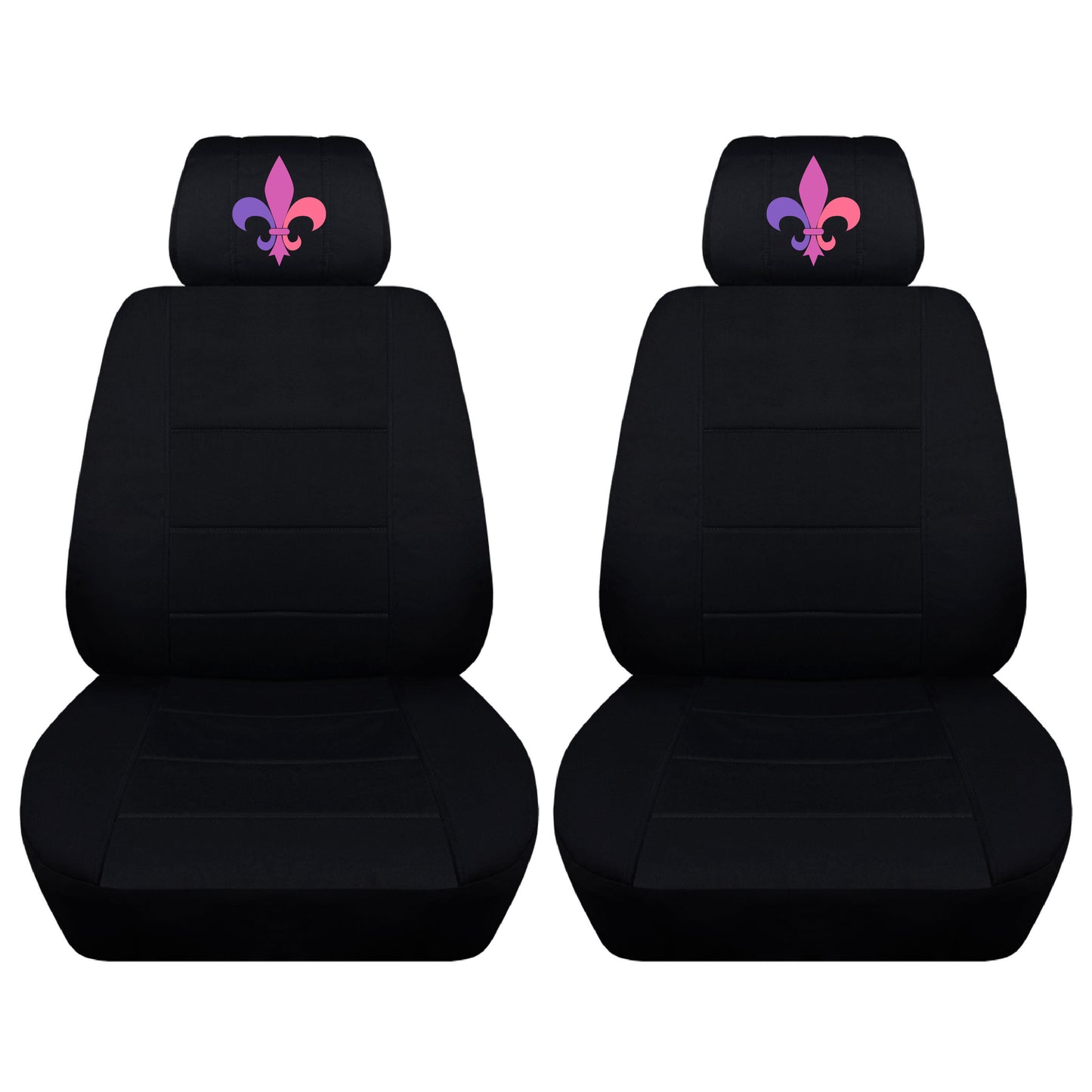 Seat Covers for Chevy Silverado - Front Bucket Chevy Seat Covers with Embroidered Fleur Delis Fits 2015 - 2018 Model