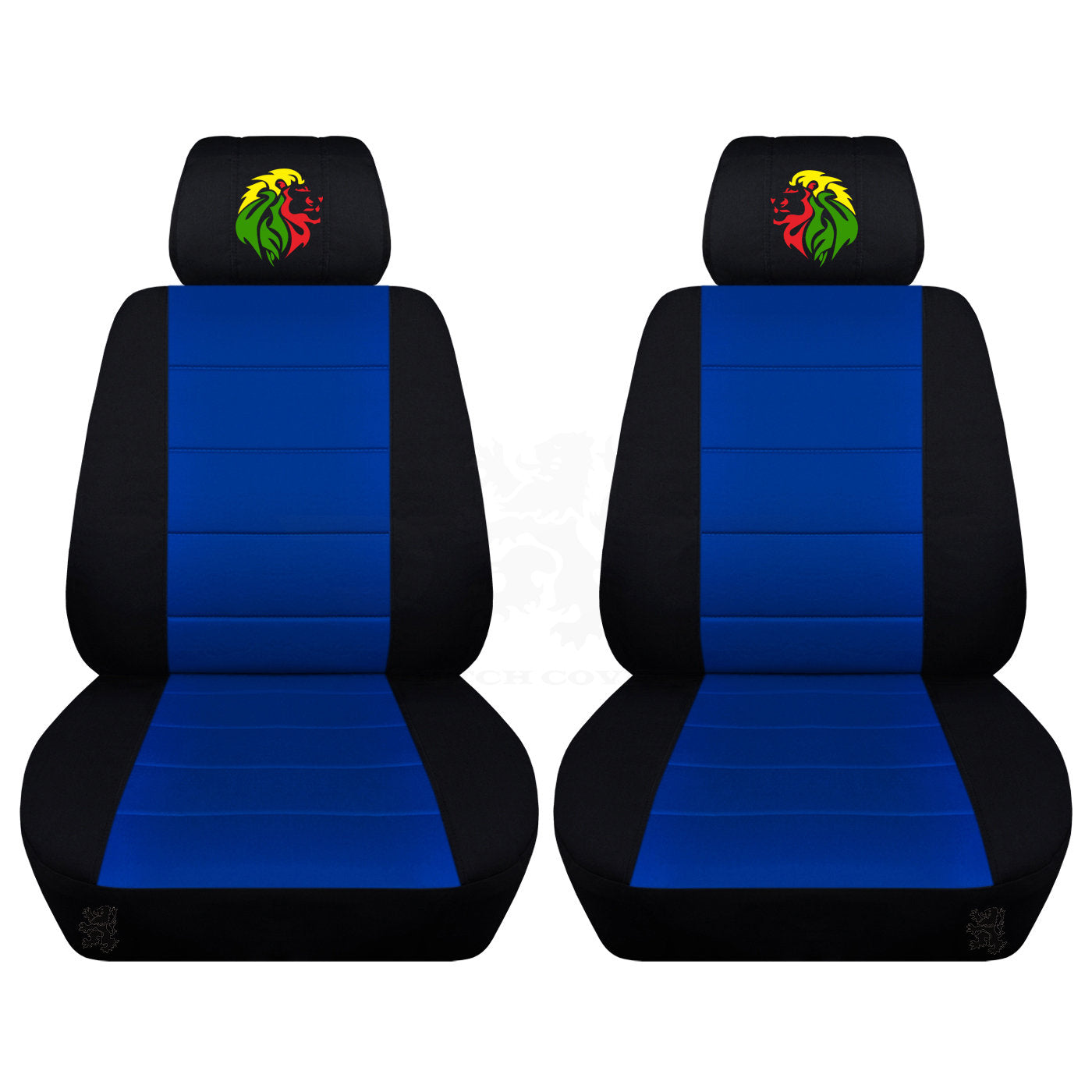 Dodge Ram Seat Covers - Embroidered Lion on Headrest Covers