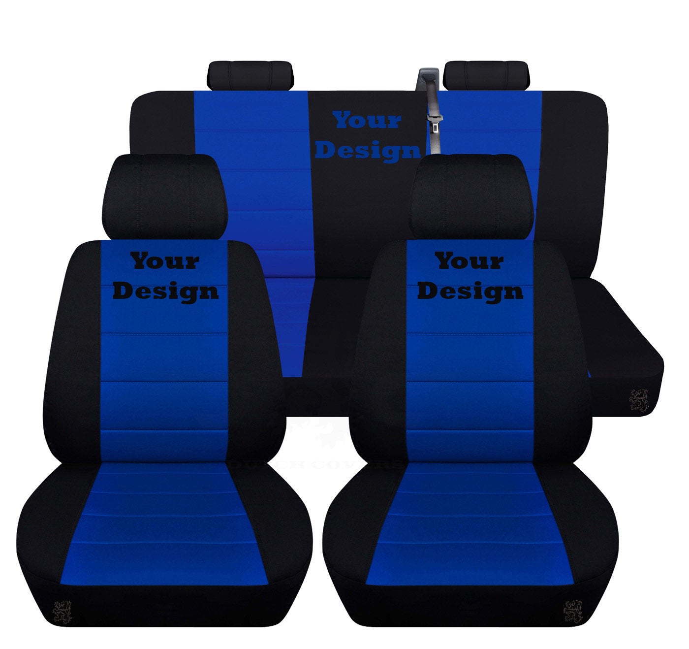 Seat Covers for Chevy Silverado - Front and Rear Chevy Seat Covers with Embroidered Design (Your Choice) Fits 2015 - 2018 Model