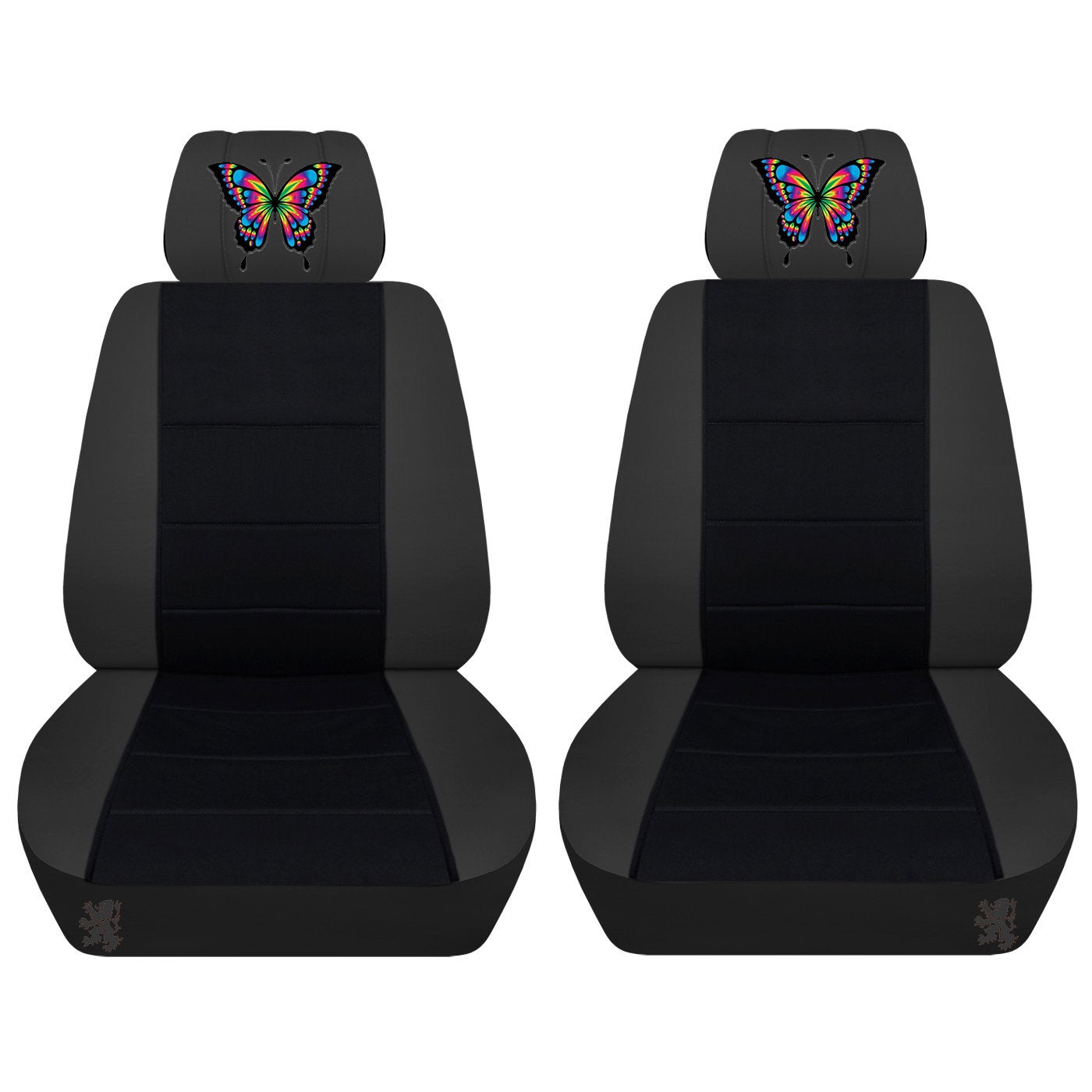 Ford Mustang Seat Covers  Embroidered Butterfly on Headrest Covers