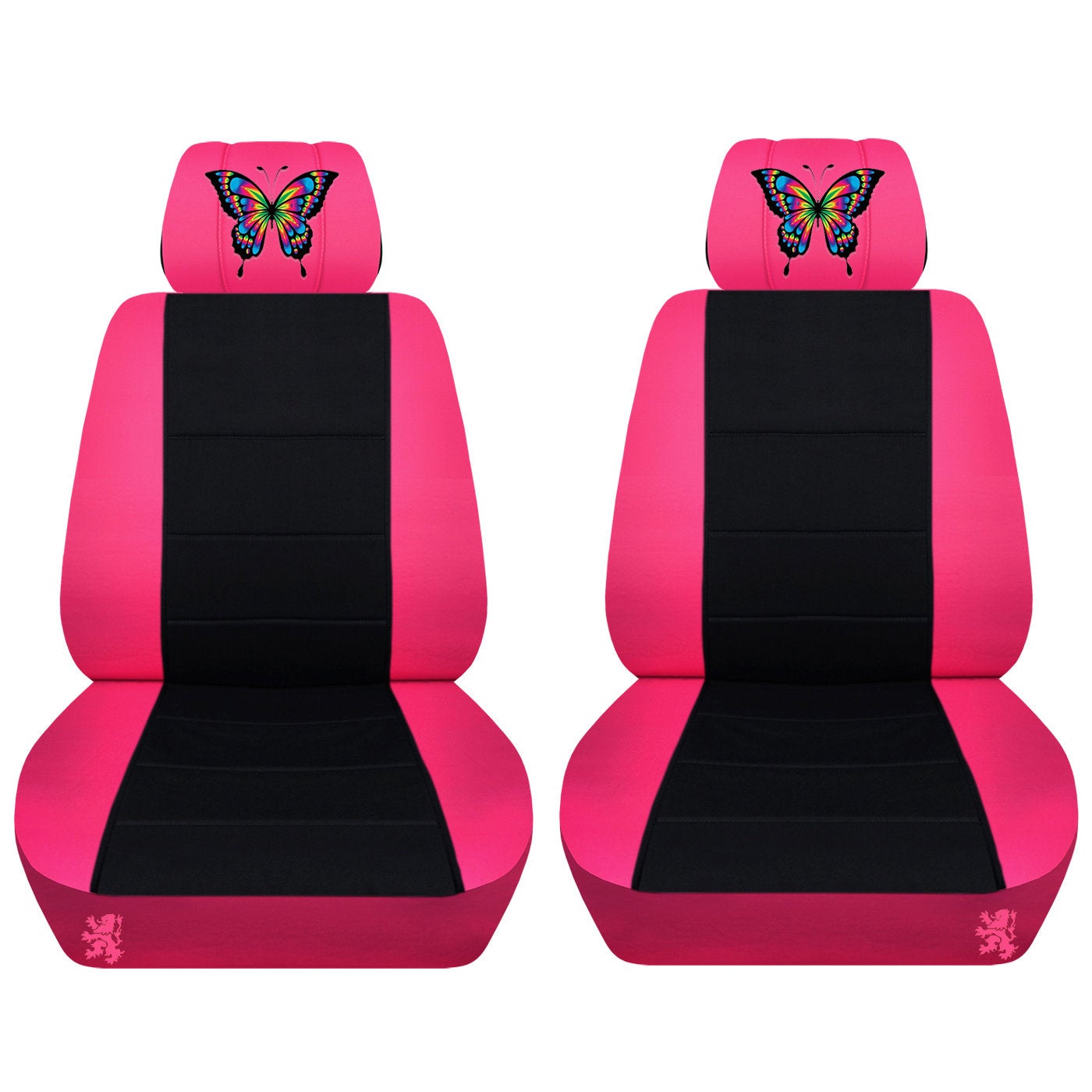 Jeep Wrangler JK Seat Covers - Front Seat Covers for 2011 to 2018 Jeep Wrangler JK - Airbag Friendly Embroidered Butterfly Car Seat Covers