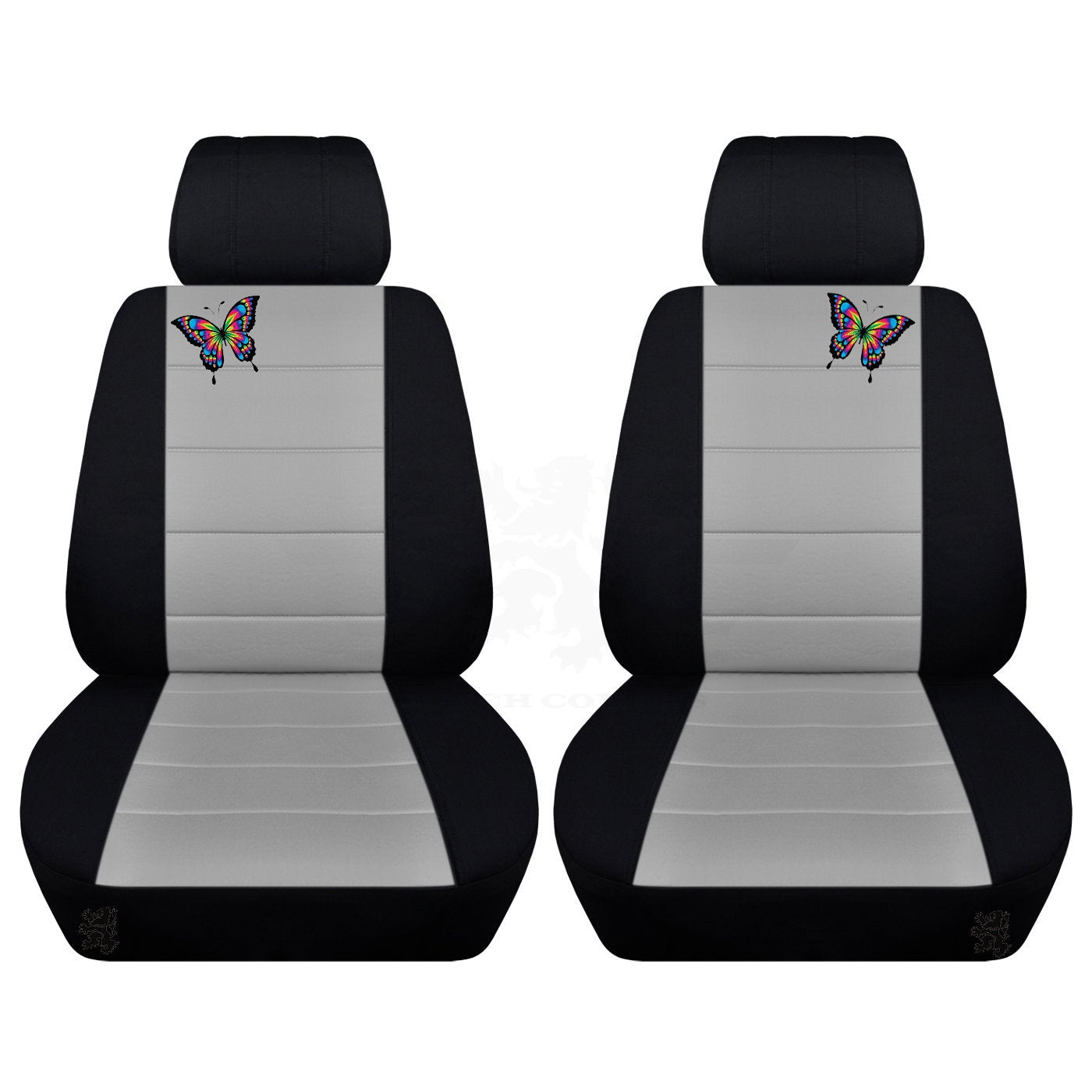 Seat Covers for Chevy Silverado - Front Bucket Chevy Seat Covers with Embroidered Butterfly on Seats Fits 2015 - 2018 Model