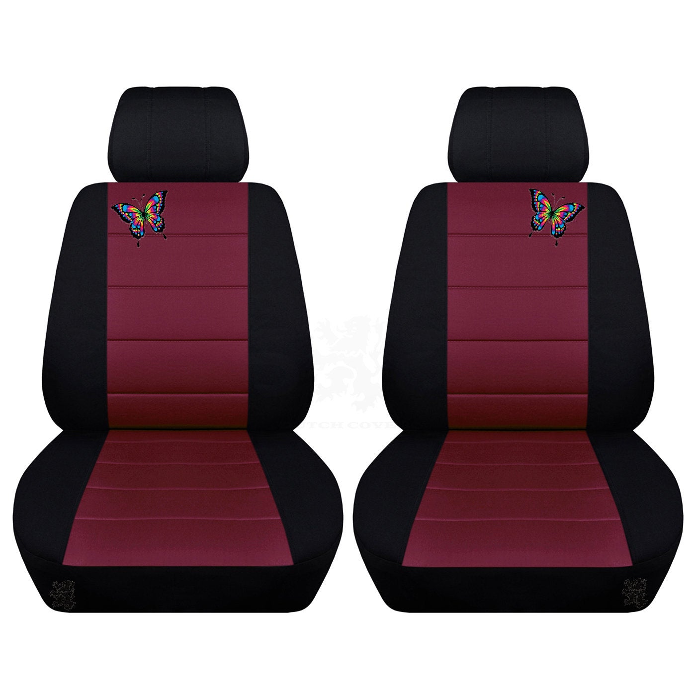 Seat Covers for Chevy Silverado - Front Bucket Chevy Seat Covers with Embroidered Butterfly on Seats Fits 2015 - 2018 Model