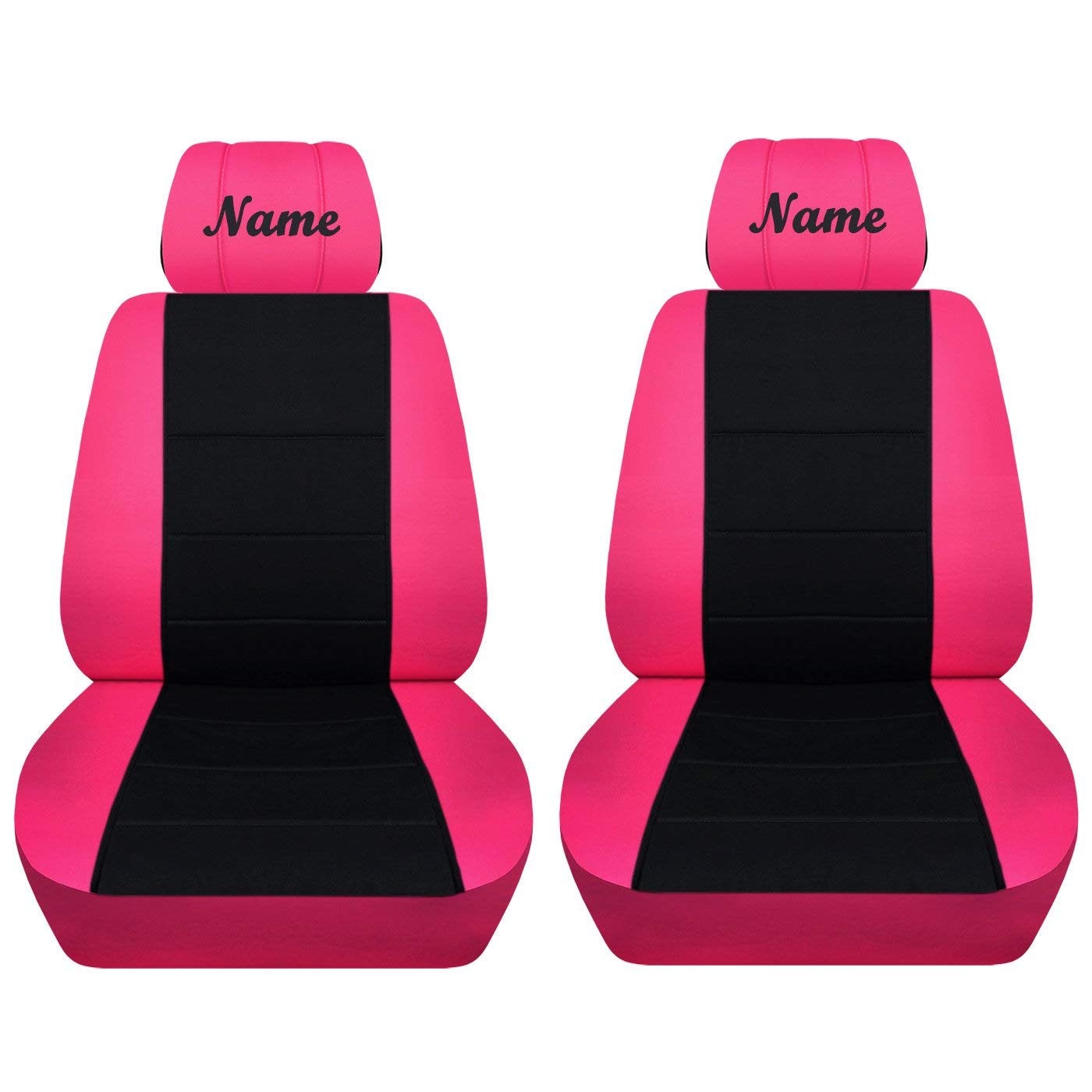 Seat Covers for Chevy Silverado - Front Bucket Chevy Seat Covers with Black Insert and Embroidered Name (Your Choice) Fits 2015 - 2018 Model