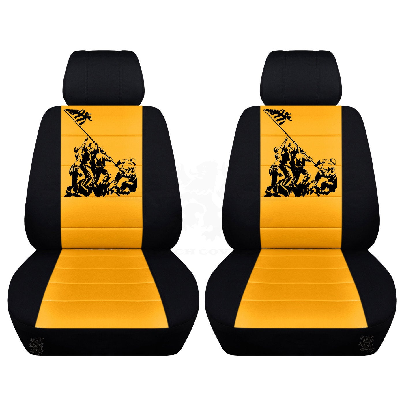 Two Front Seat Covers Fits a Toyota Camry Iwo Jima Design Seat Covers Side Airbag Friendly