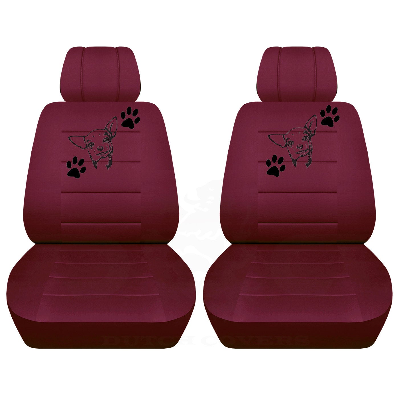 Two Front Seat Covers with a Chihuahua and Paw Prints Fits Honda CR-V Side Airbag Friendly