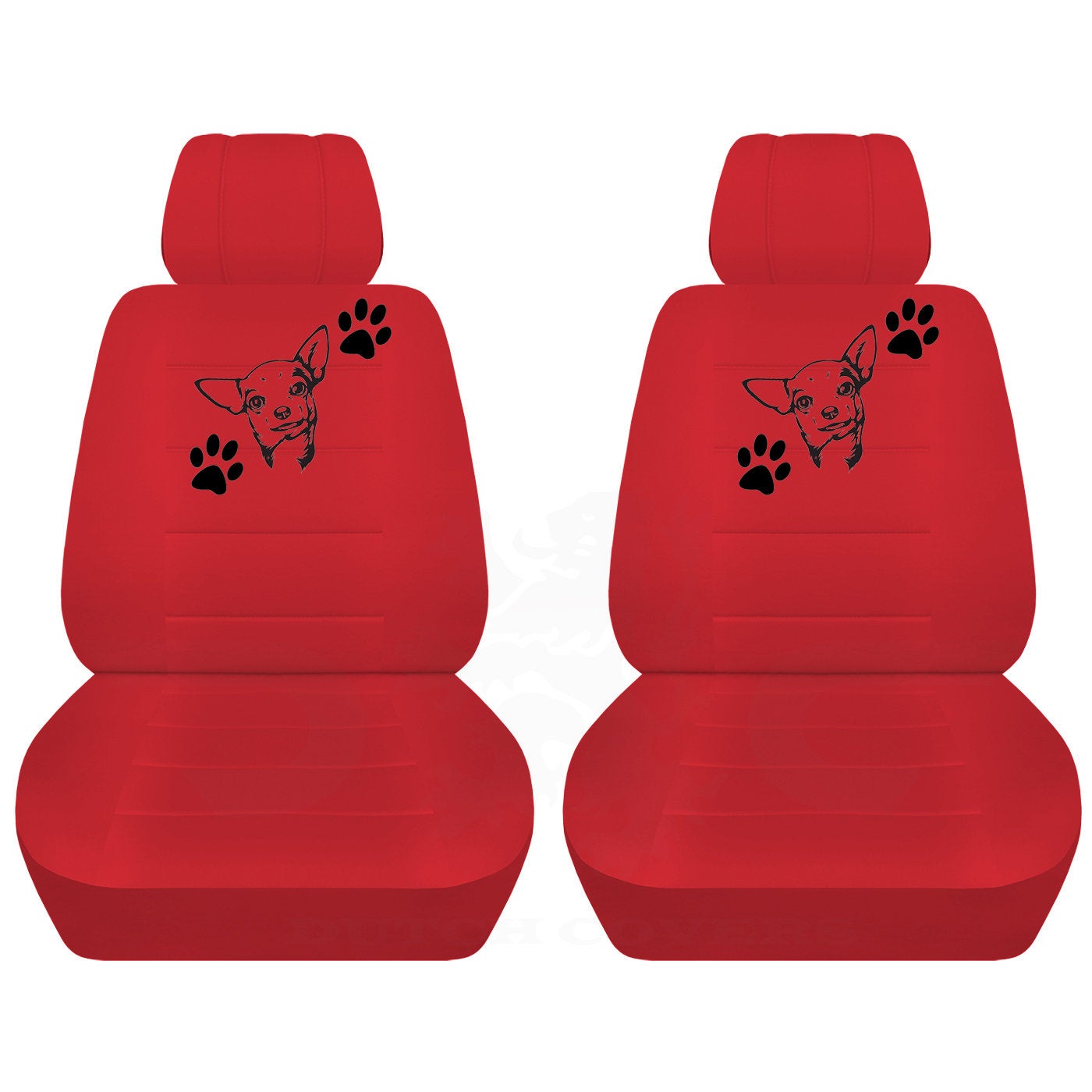 Two Front Seat Covers with a Chihuahua and Paw Prints Fits Honda CR-V Side Airbag Friendly