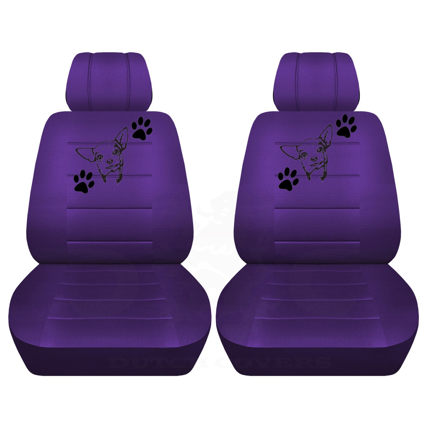 Two Front Seat Covers with a Chihuahua and Paw Prints Fits Honda CR-V Side Airbag Friendly