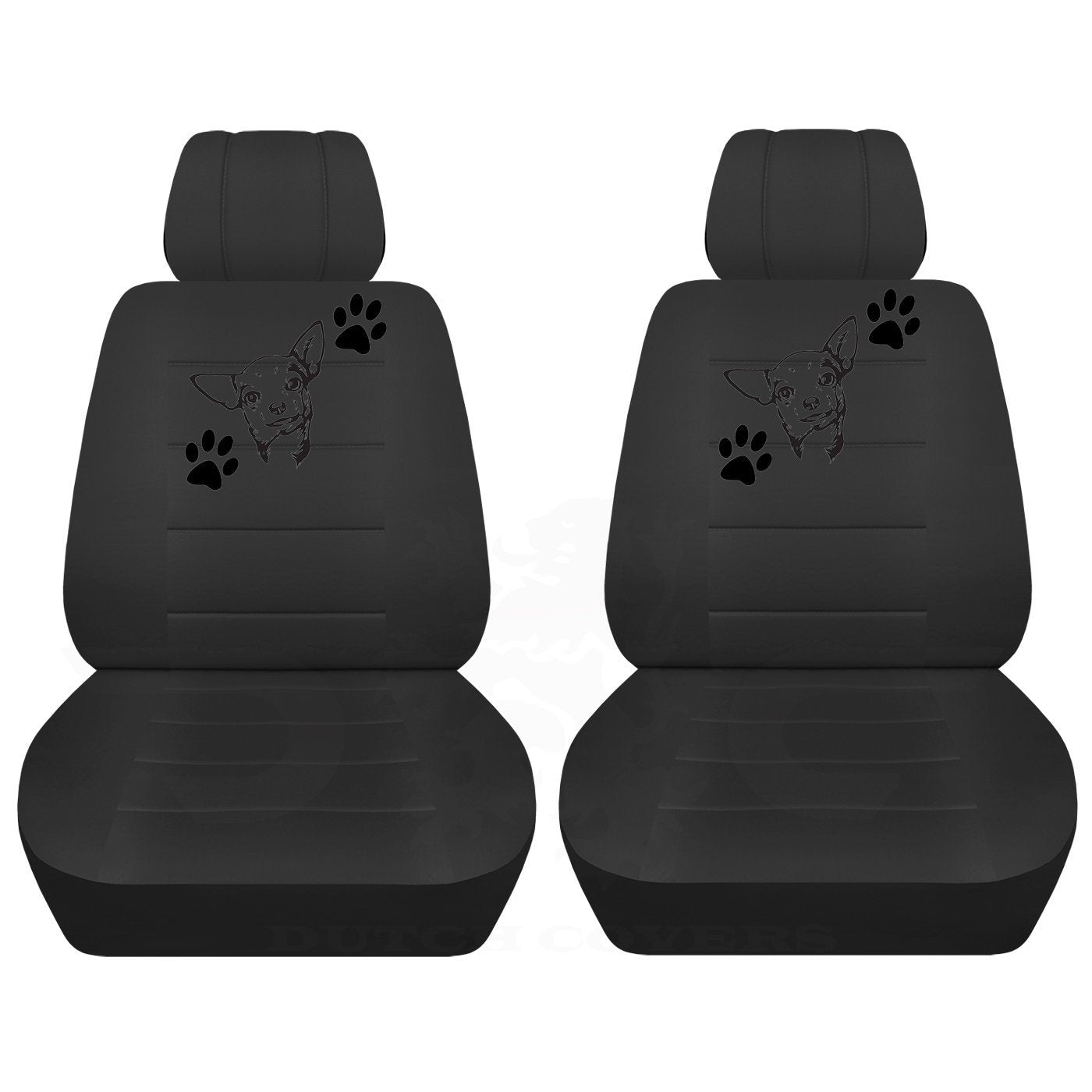 Two Front Seat Covers with a Chihuahua and Paw Prints Fits Honda CR-V Side Airbag Friendly