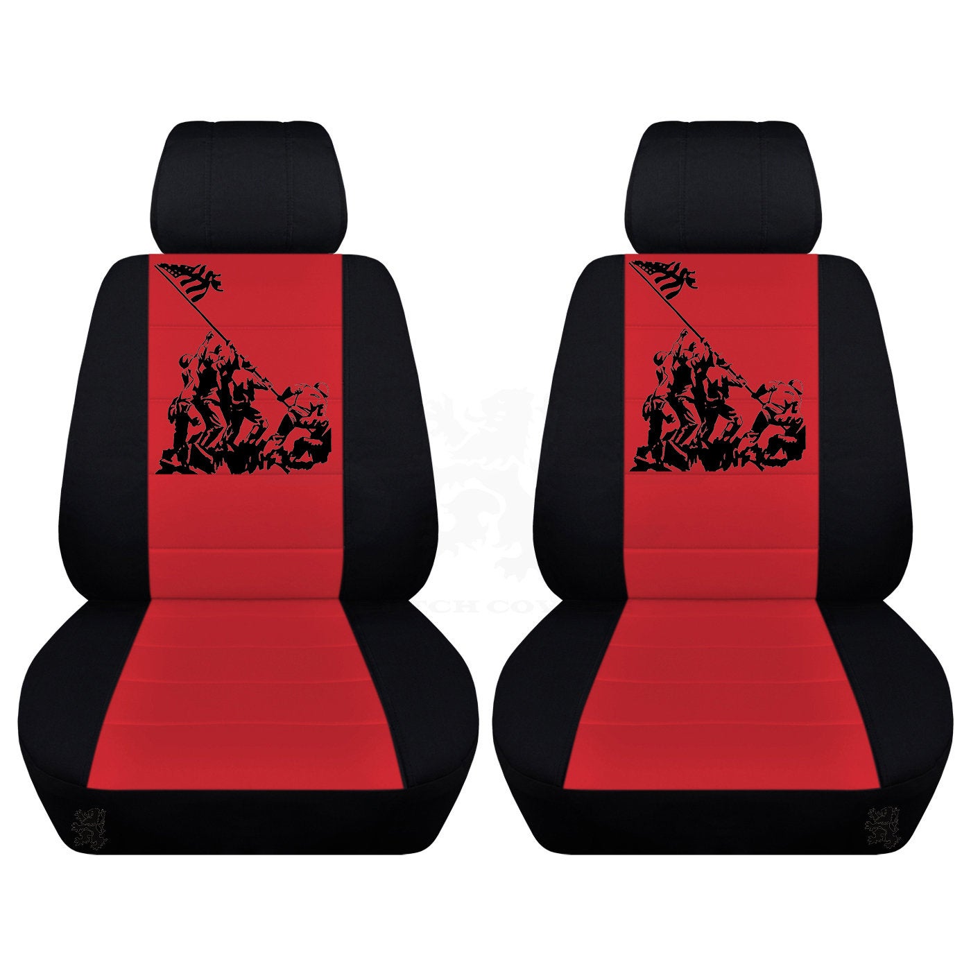 Two Front Seat Covers with an Iwo Jima Design on the Seat Covers Side Airbag Friendly Fits Toyota RAV-4