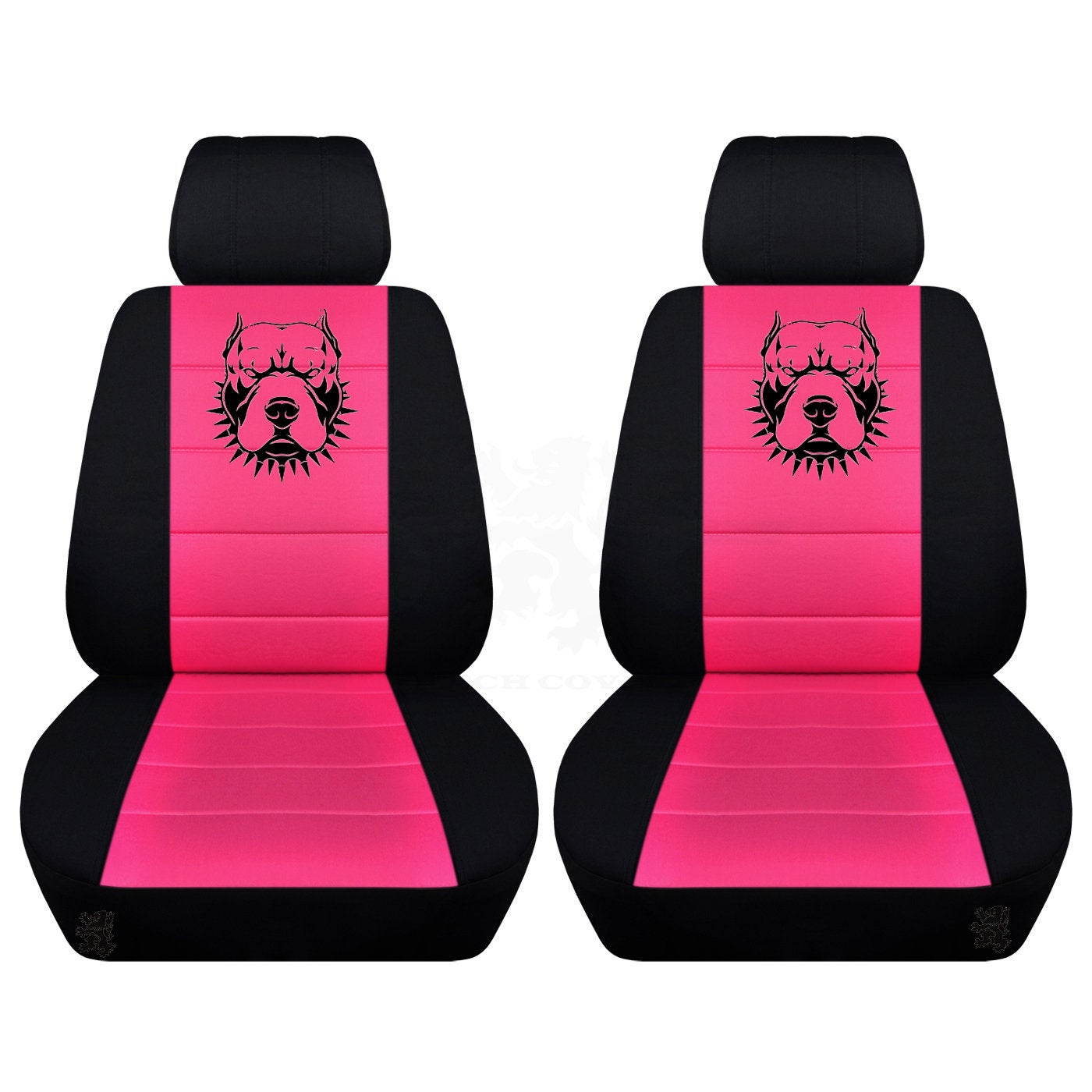 Two Front Two Tone Seat Covers with a Pitbull Fits Honda CR-V Side Airbag Friendly