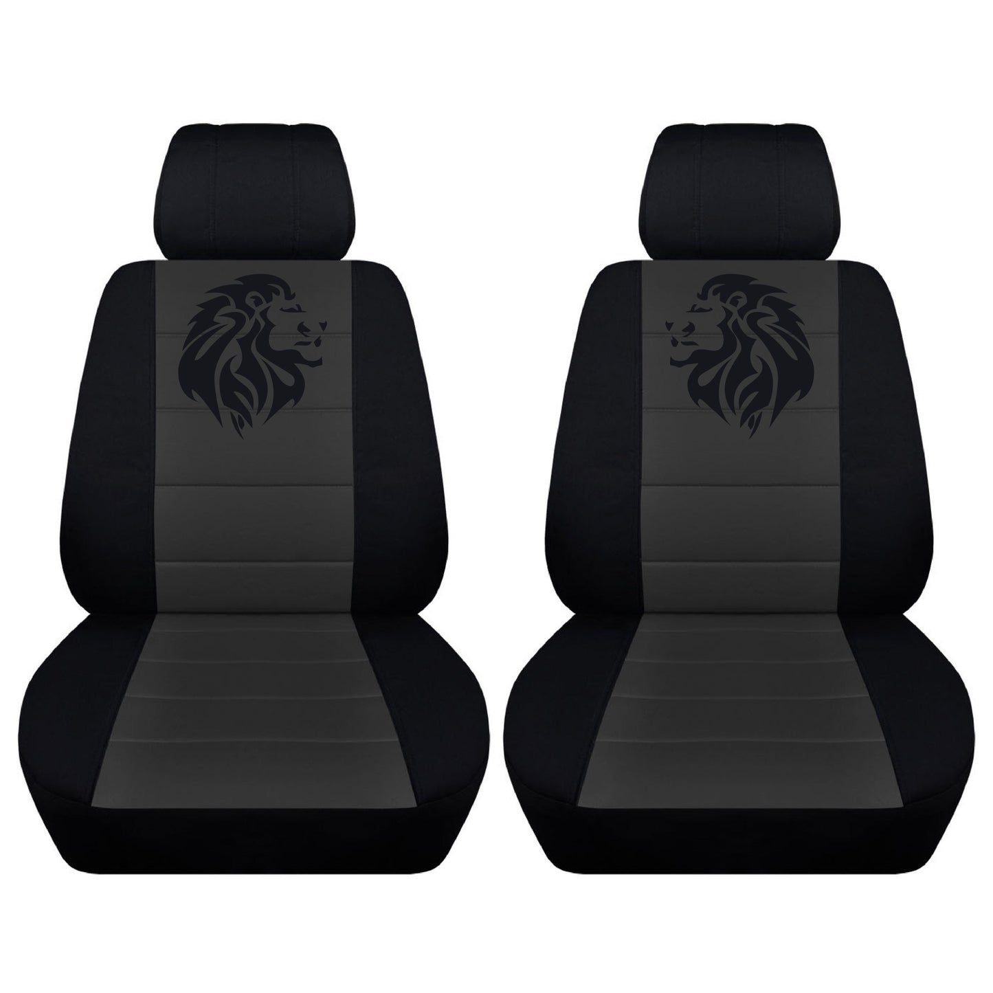 Two Front Two Tone Seat Covers with a Lion Fits Honda CR-V Side Airbag Friendly